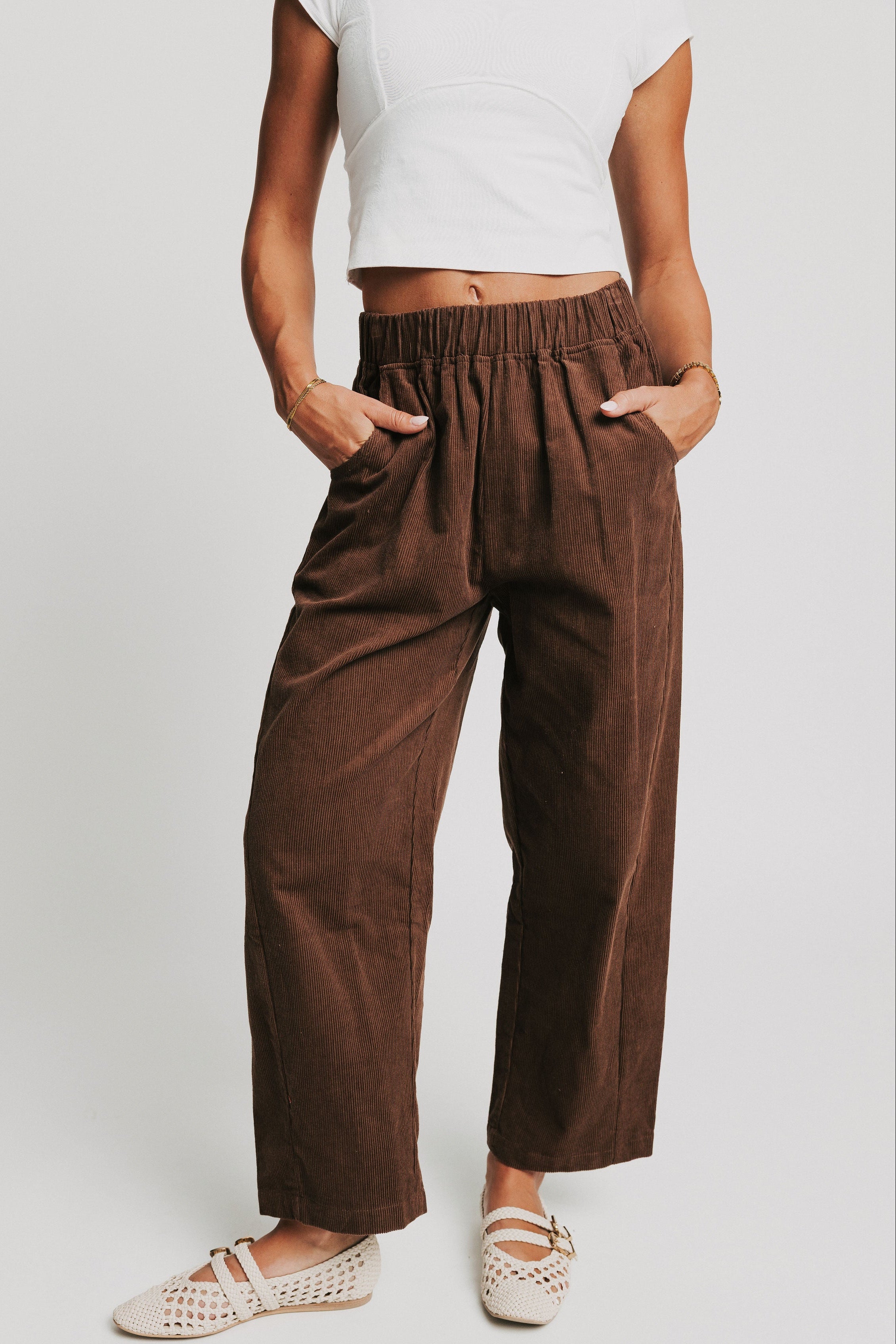 brown wide leg corduroy pants