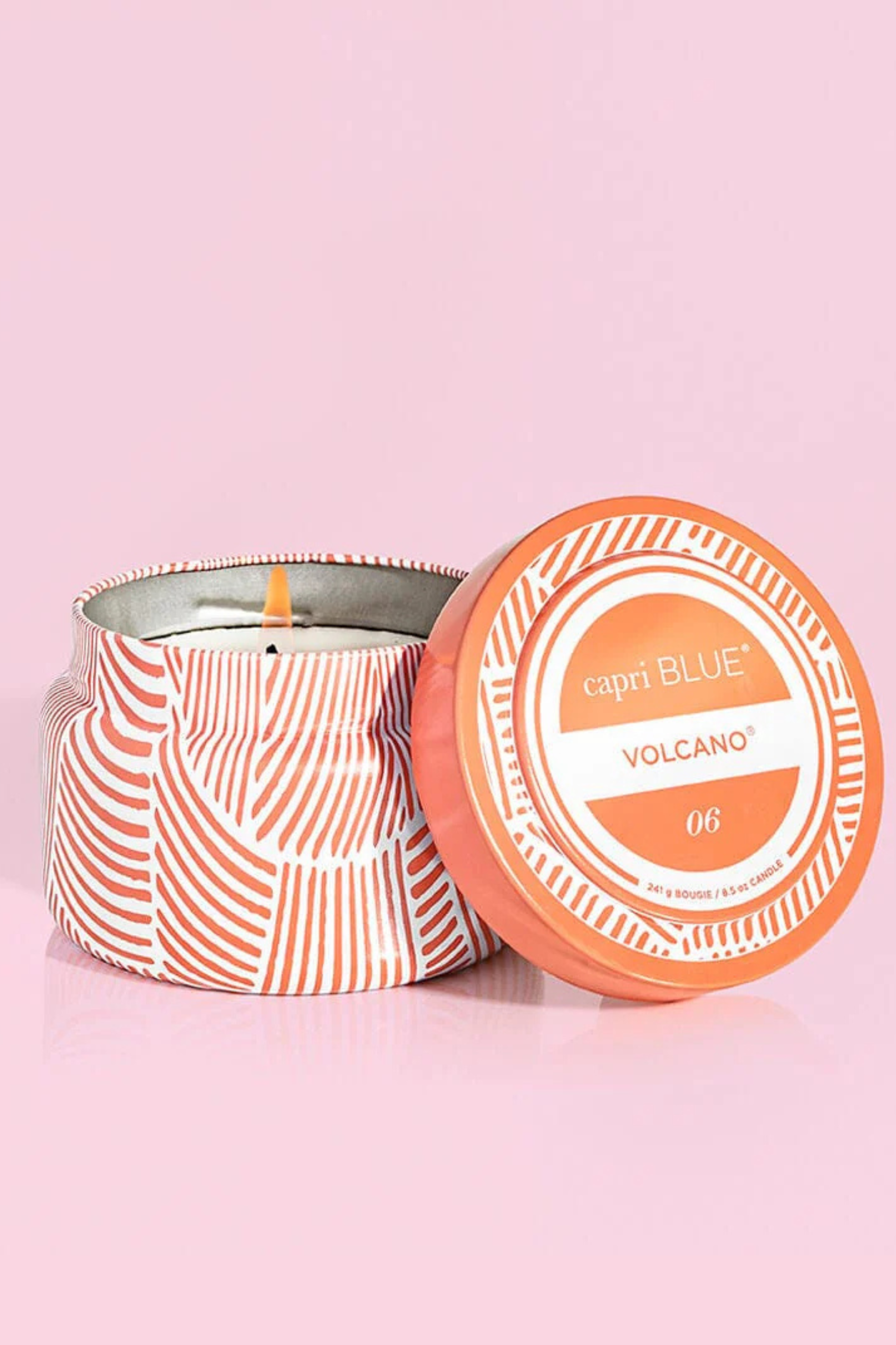 CAPRI BLUE - Volcano Tangerine Printed Travel Tin 8.5 oz