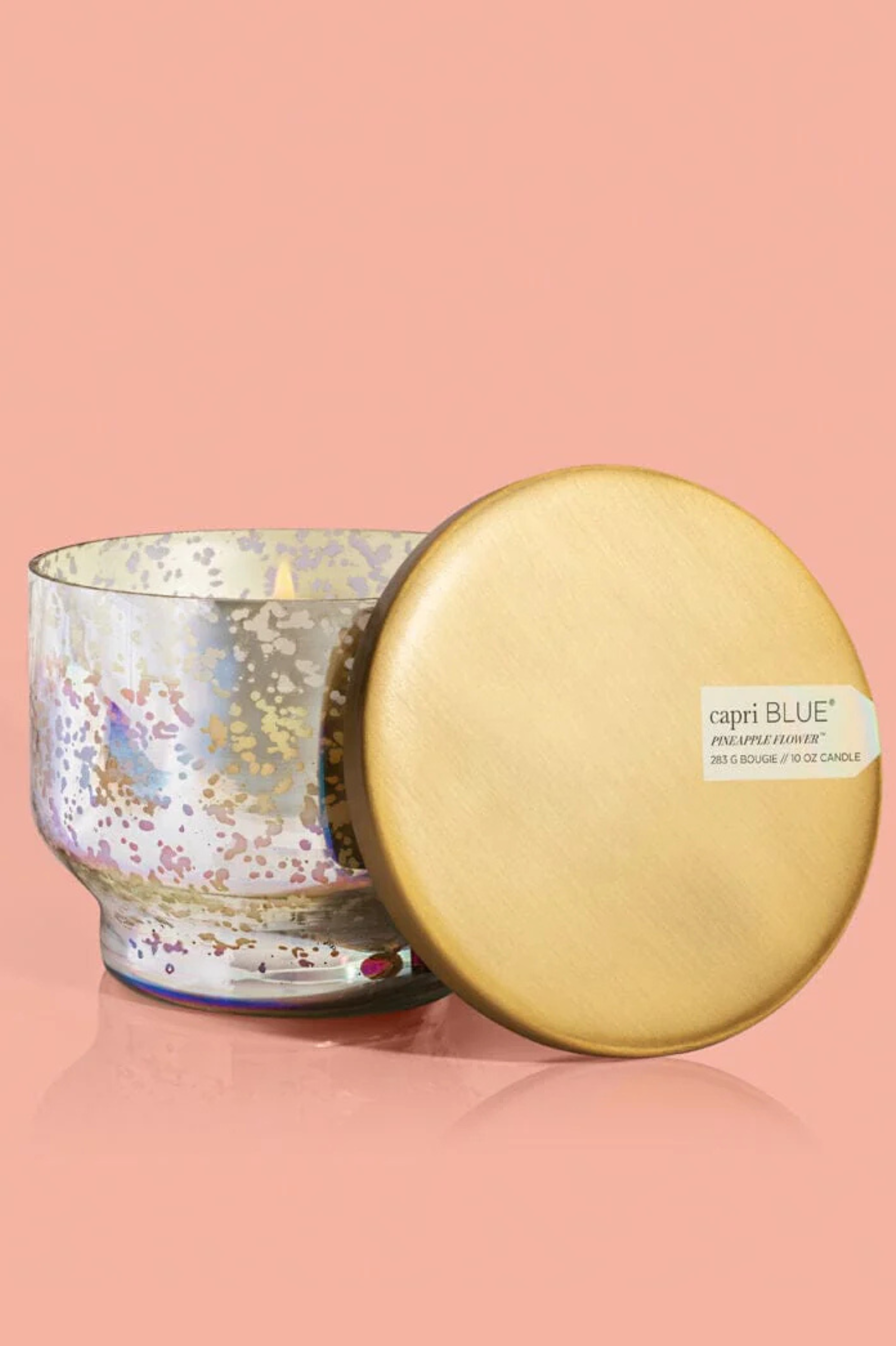 CAPRI BLUE - Pineapple Flower Mercury Iridescent Inverted Jar, 10 oz