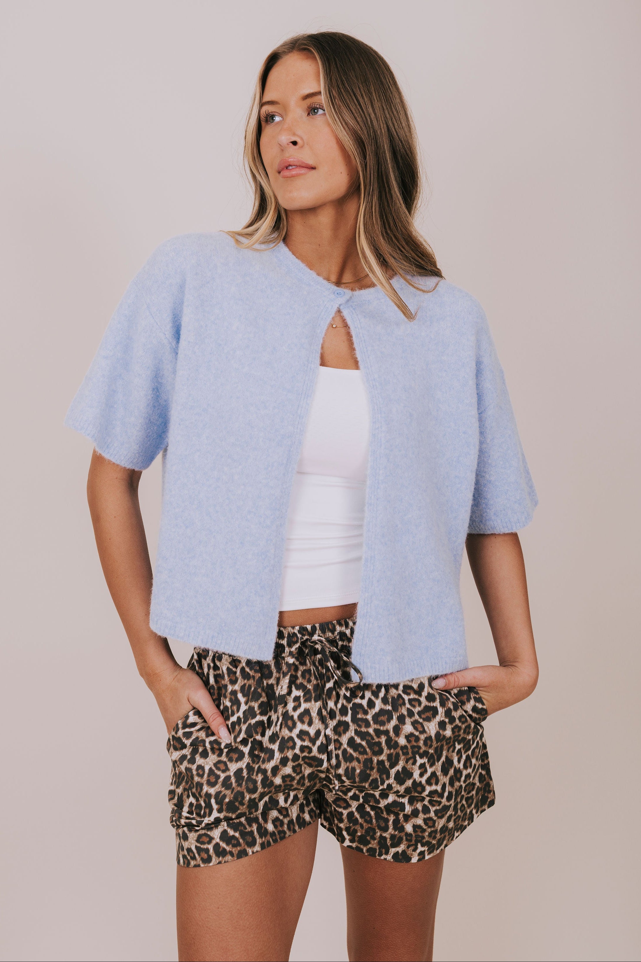 cloud blue oversized cardigan front