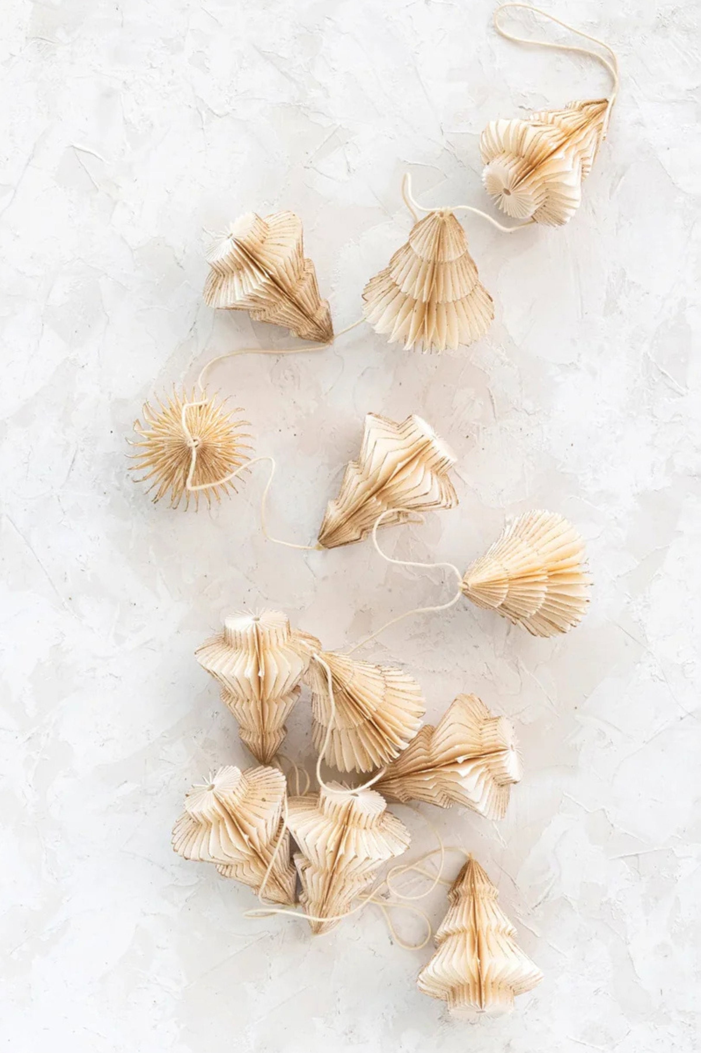 Handmade Recycled Paper Honeycomb Tree Garland