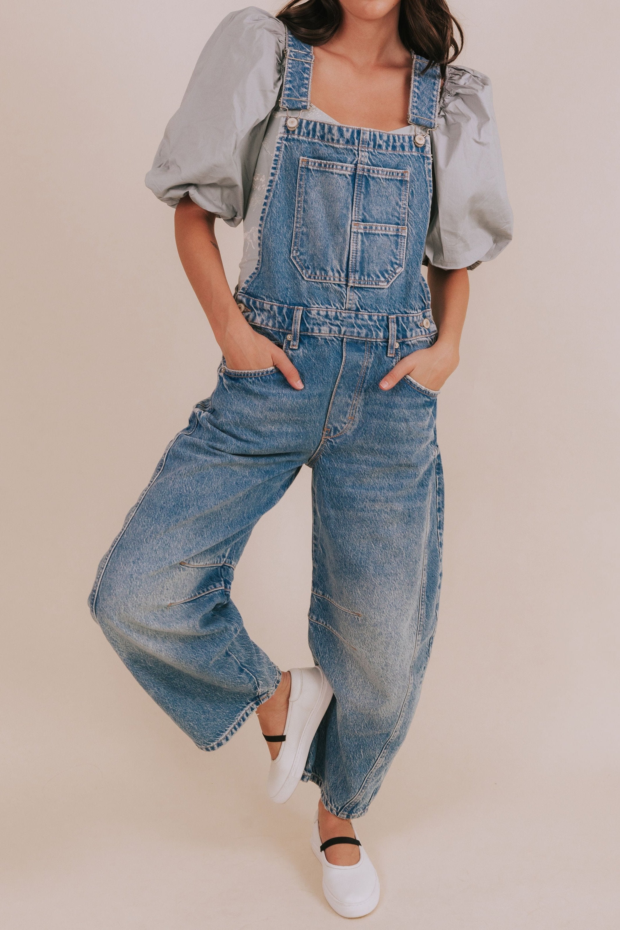 FREE PEOPLE - Good Luck Barrel Overalls - 2 Colors! by Free People