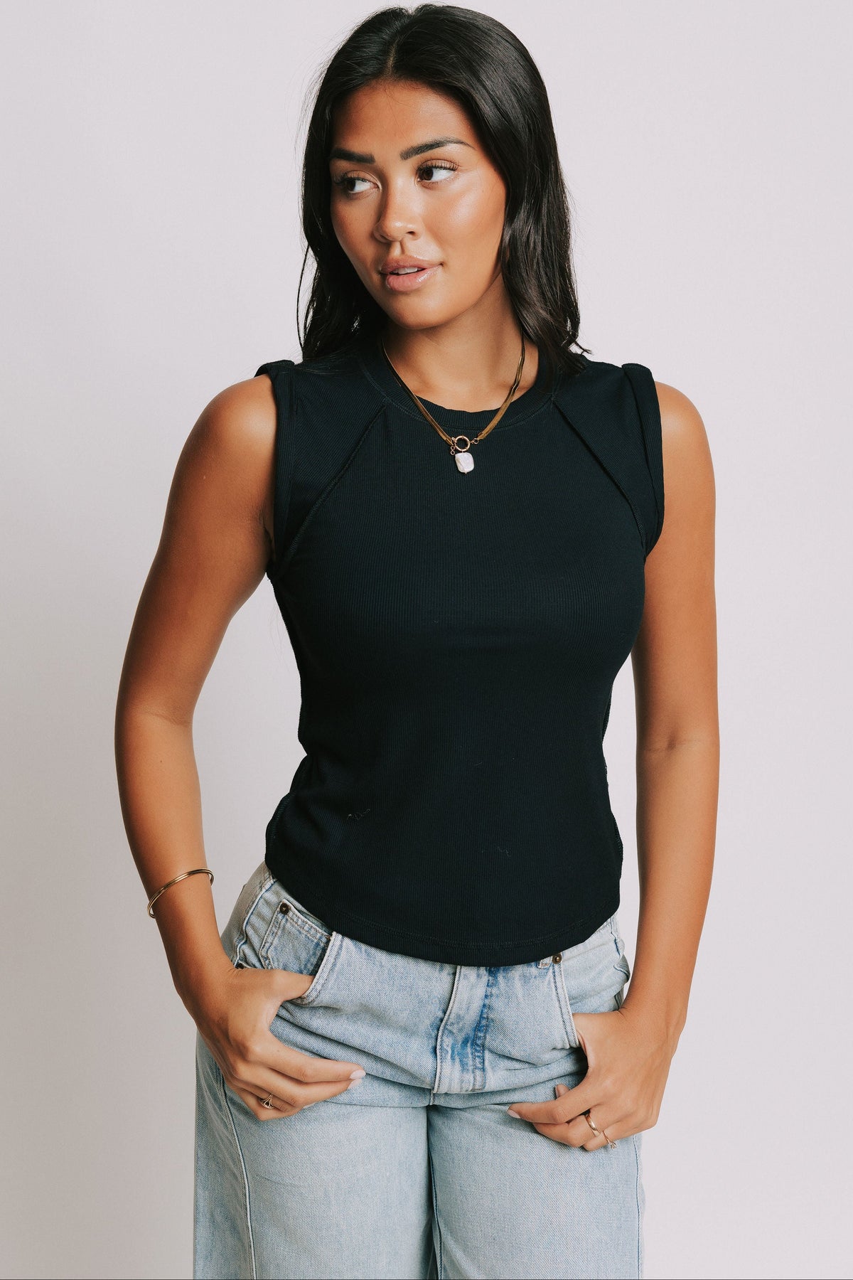 free people love my twist tank black