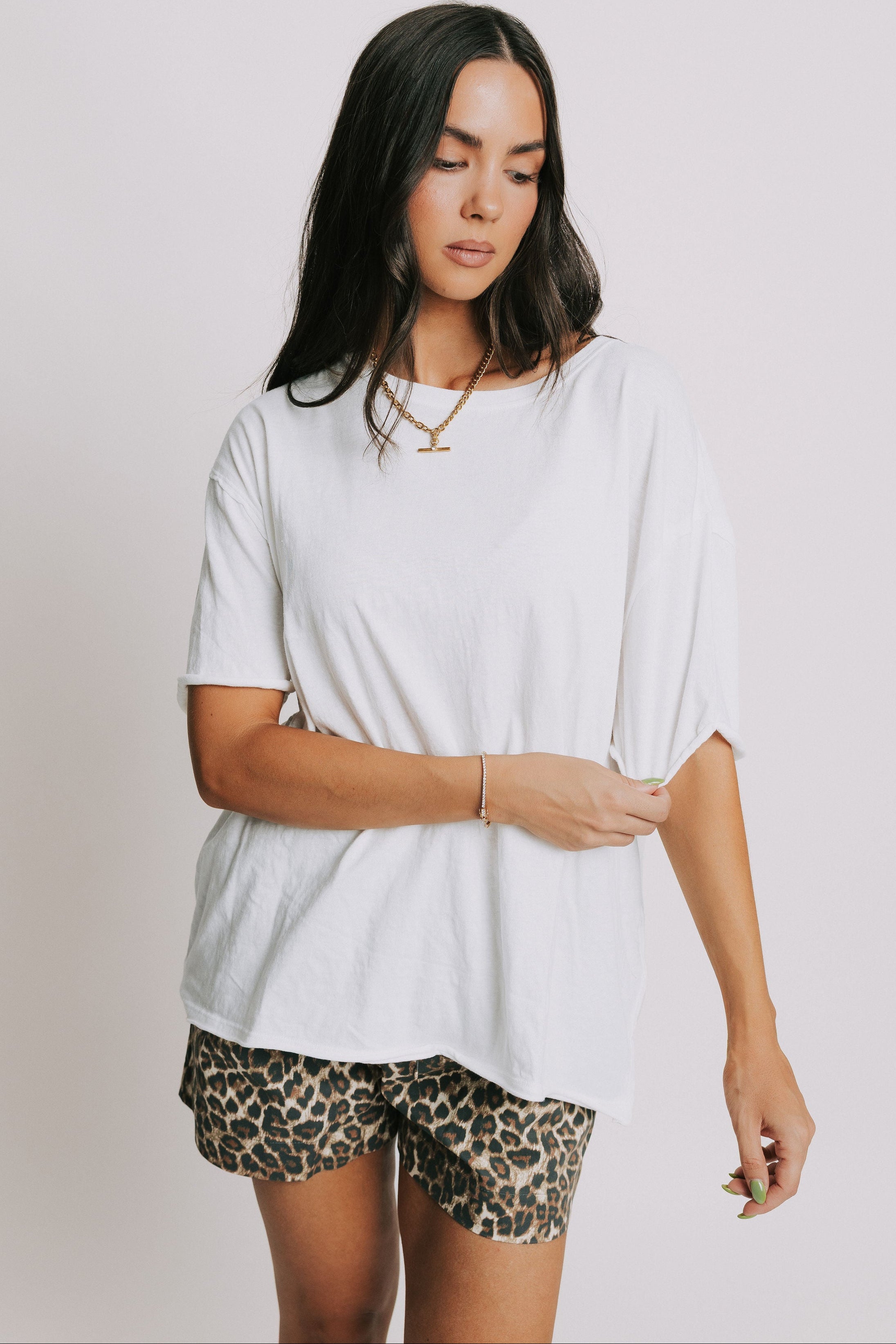 free people nina oversized boxy white tee