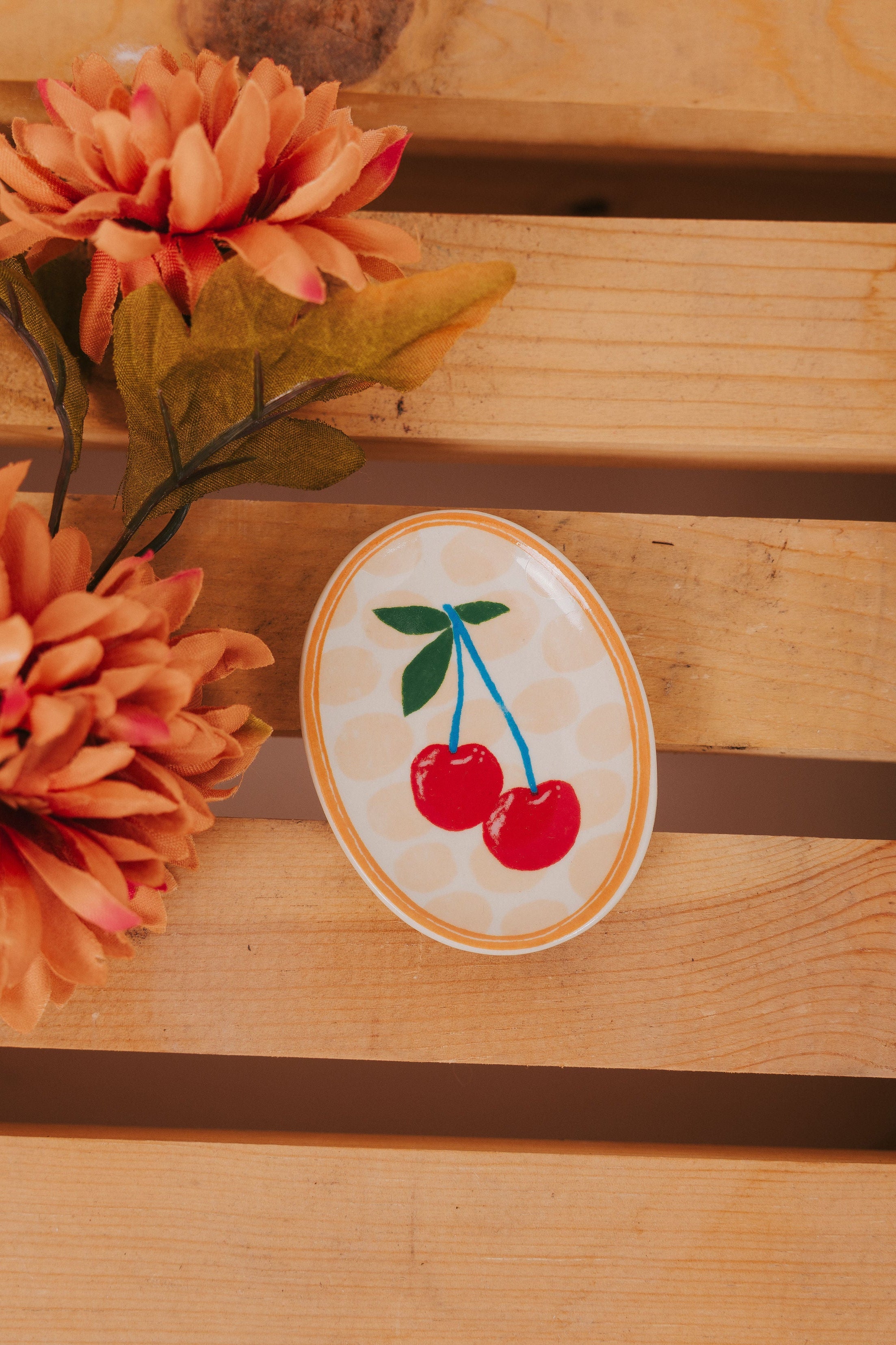 fruit vegetable plates glazed cherry