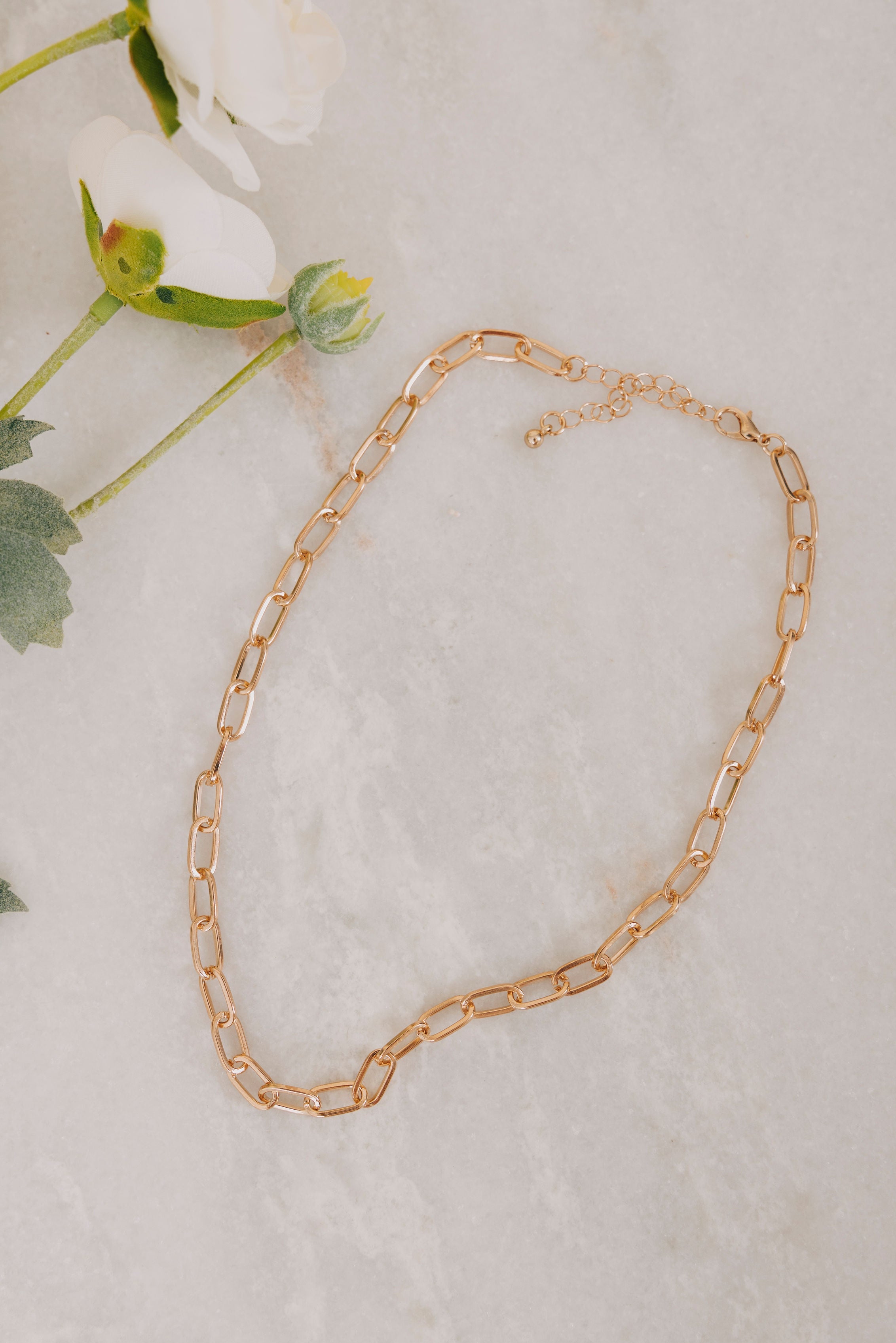 gold paperclip chain necklace