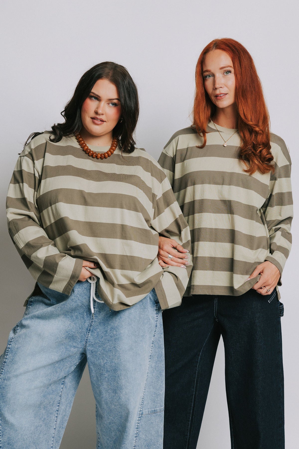 green striped long sleeve top