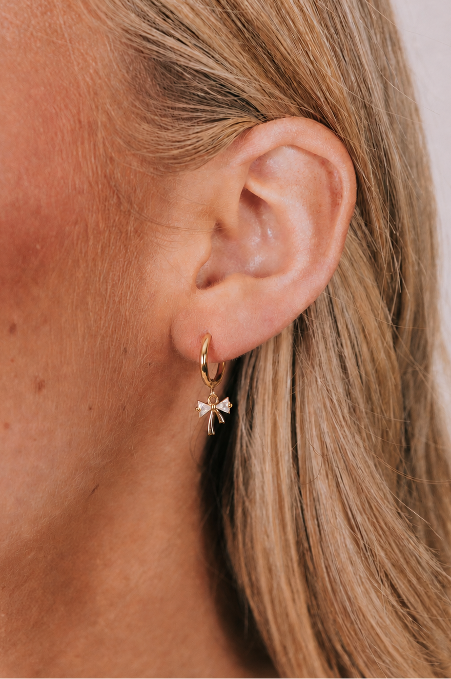 hoop bow 14K plated earring model