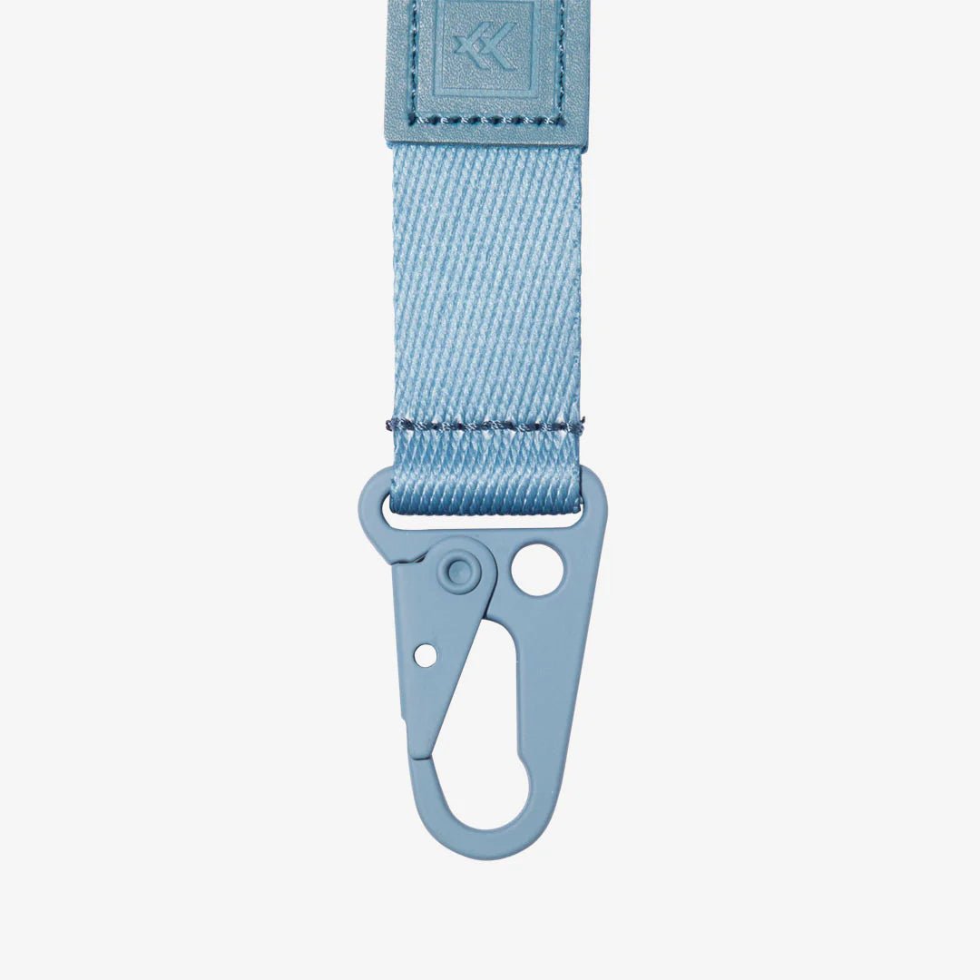 Light blue keychain with carabiner by thread