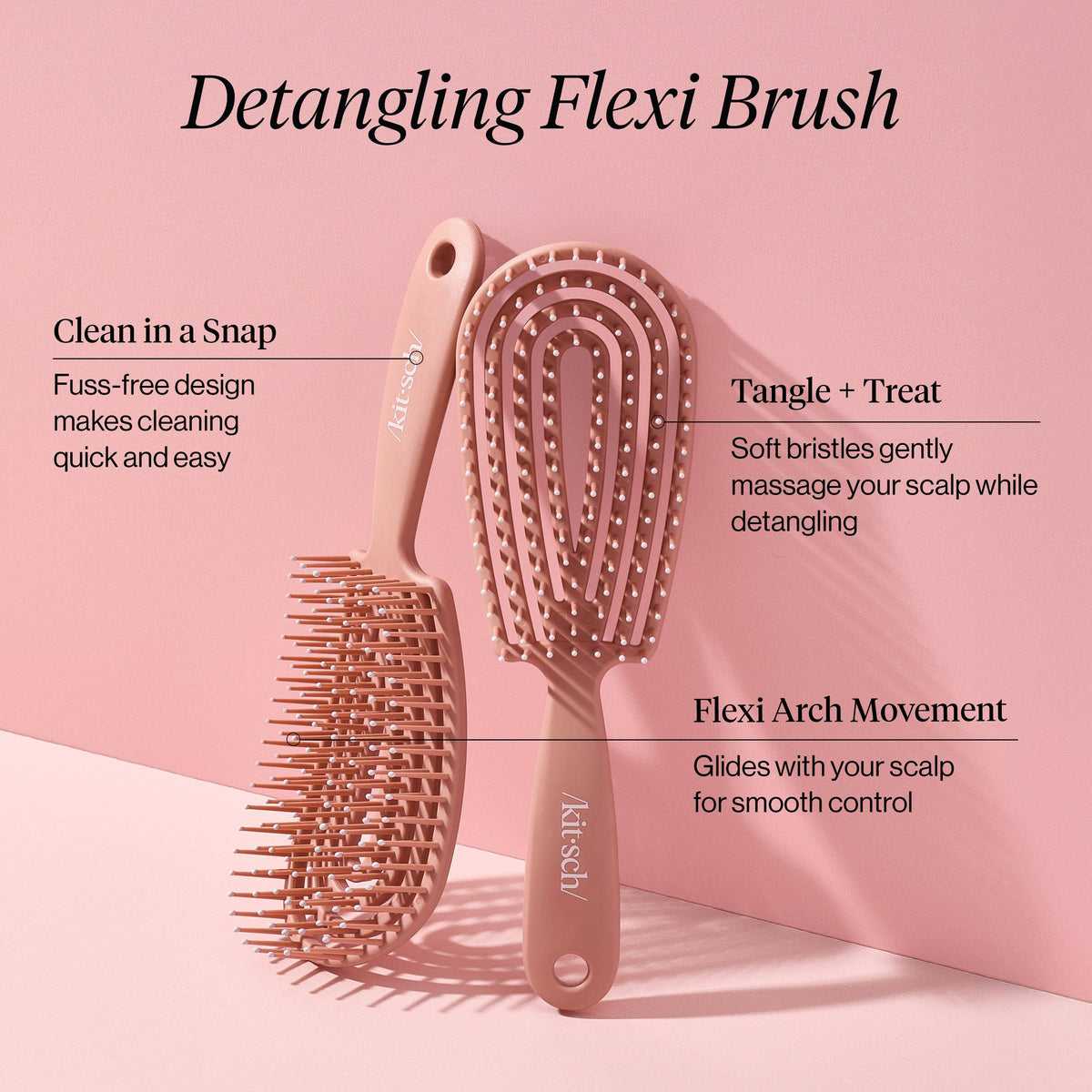 KITSCH - Detangling Flexi Brush - Terracotta