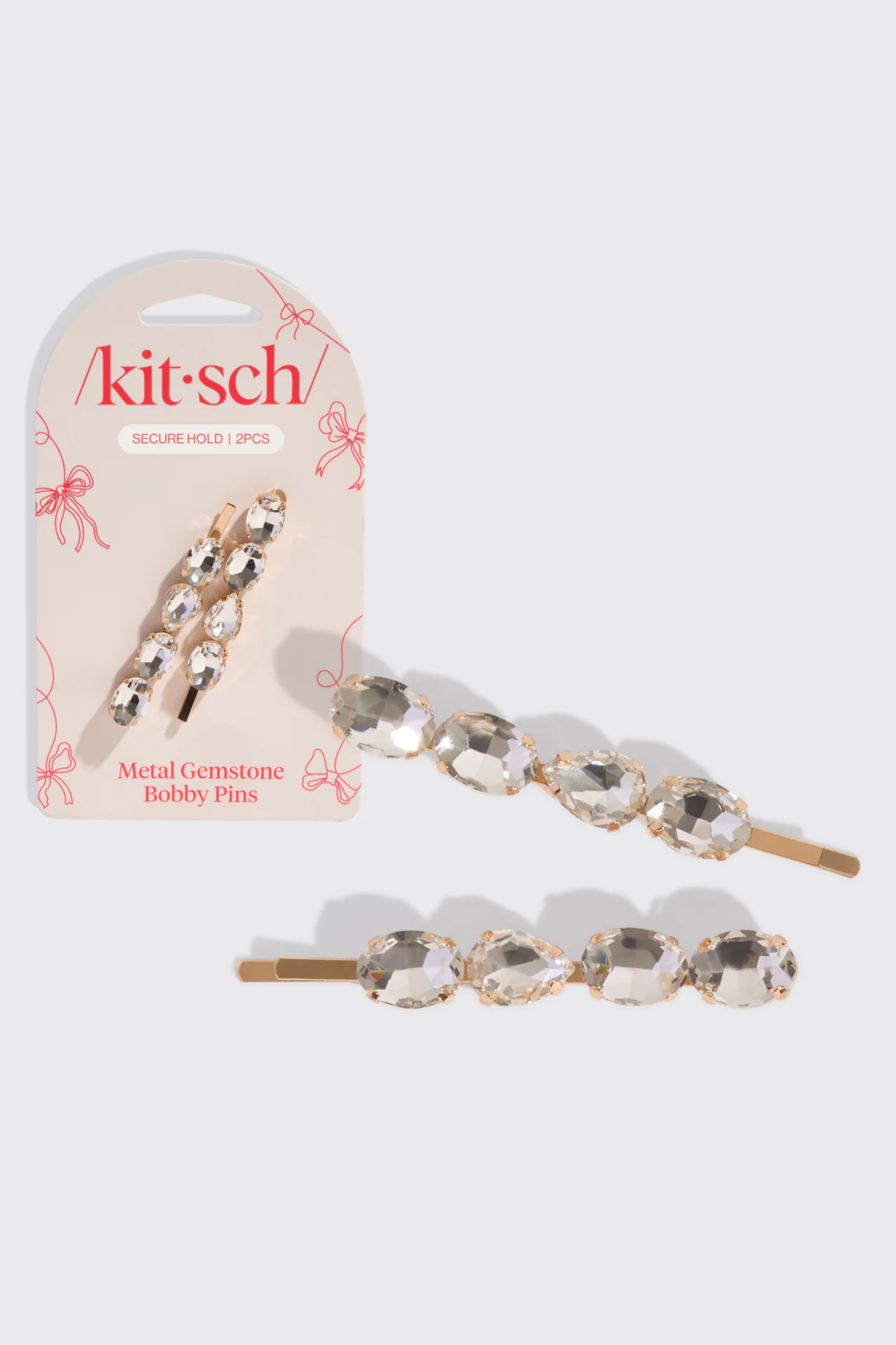 KITSCH - White Gemstone Bobby Pins