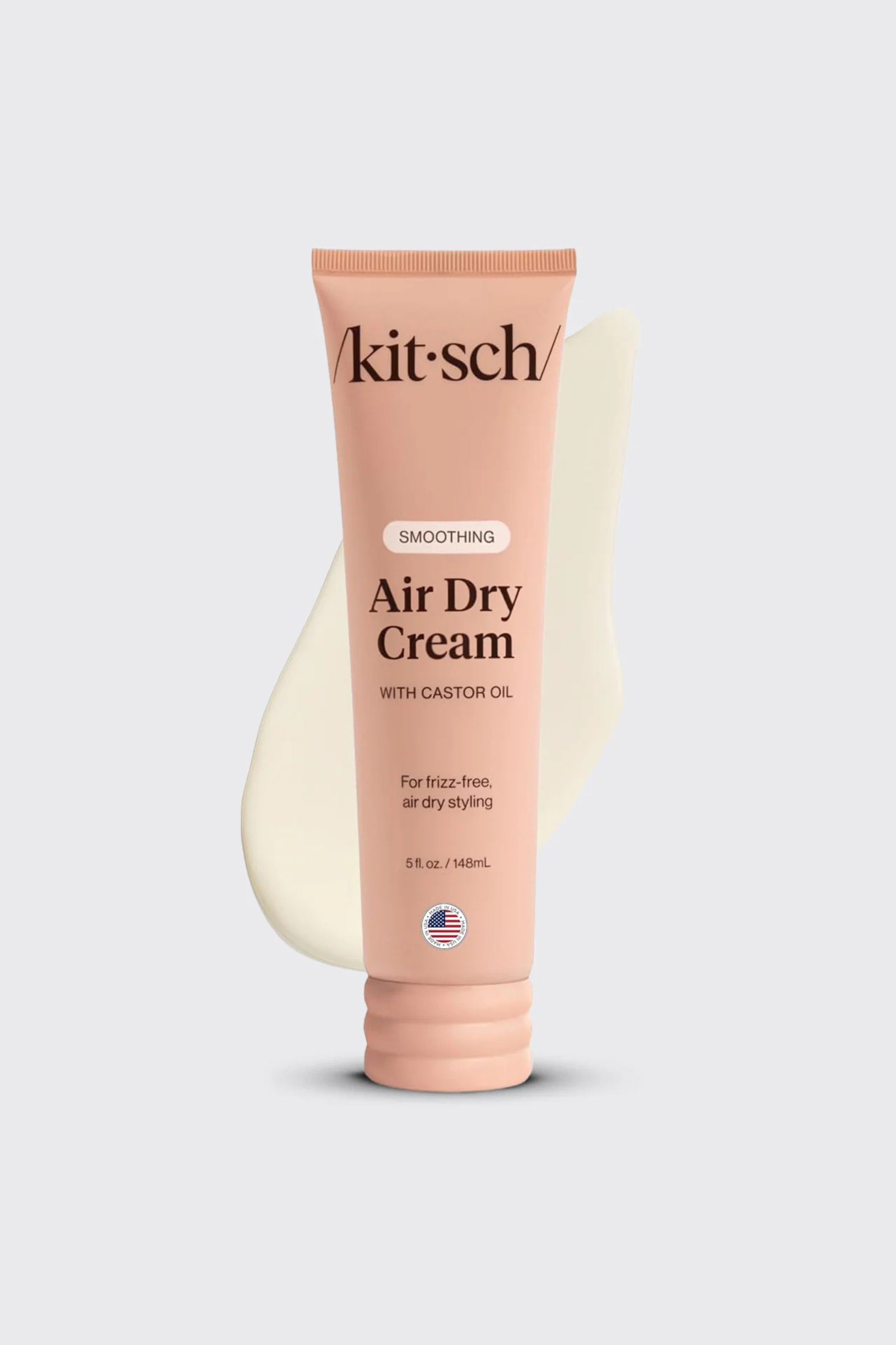 Kit-sch air dry cream tube on a light gray background