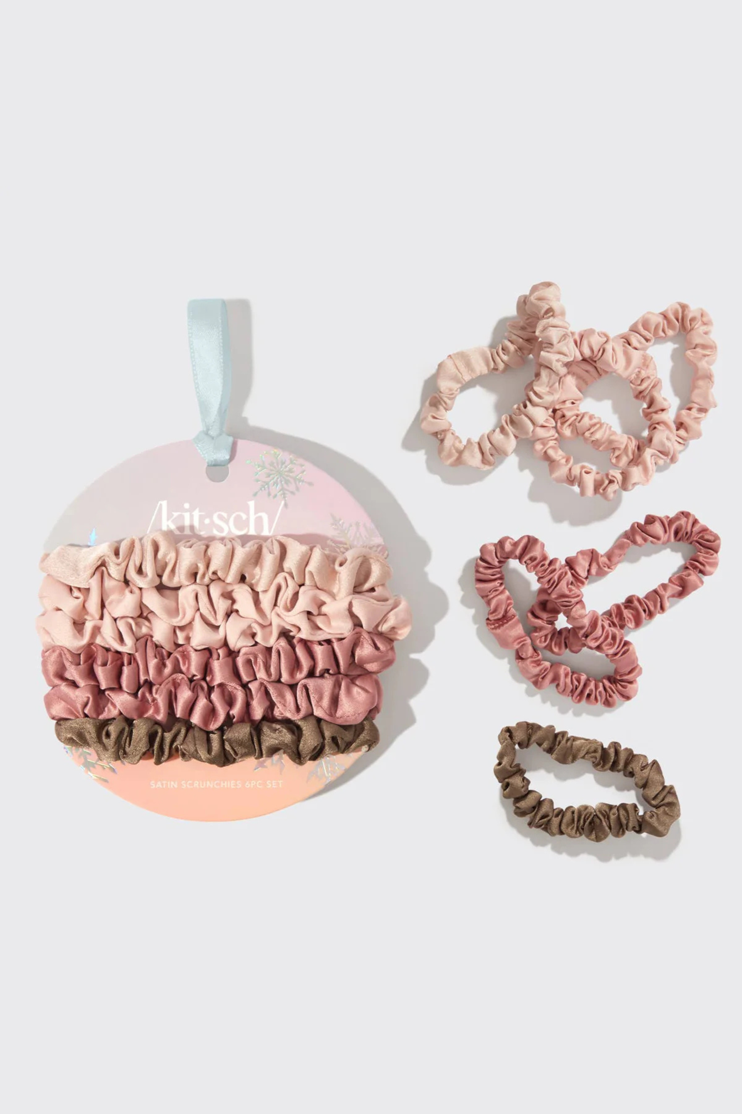 KITSCH - Holiday Ultra Petite Scrunchies 6 pc Set - Terracotta