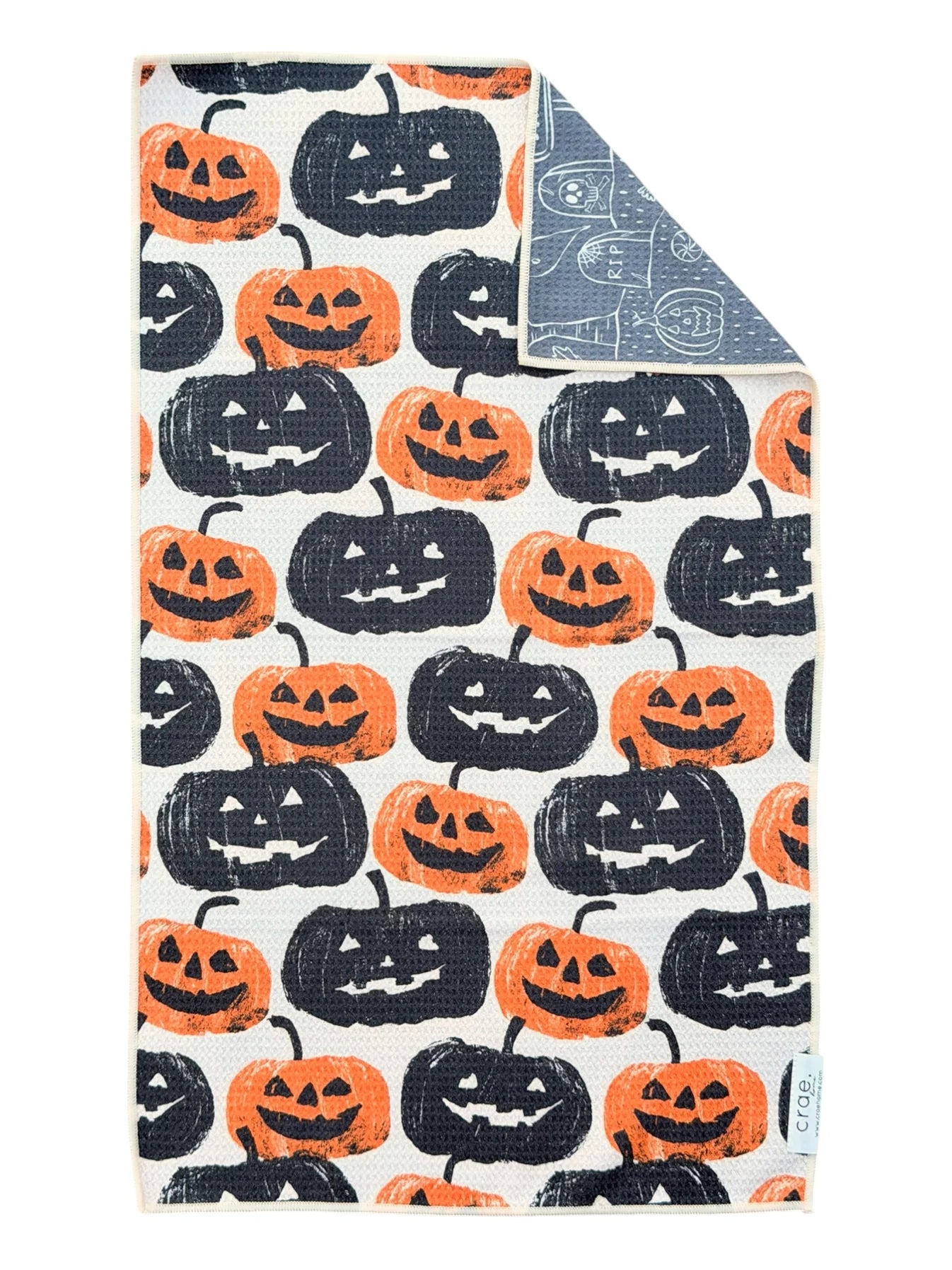 CRAE.HOME - Midnight Pumpkins Reversible Hand Towel