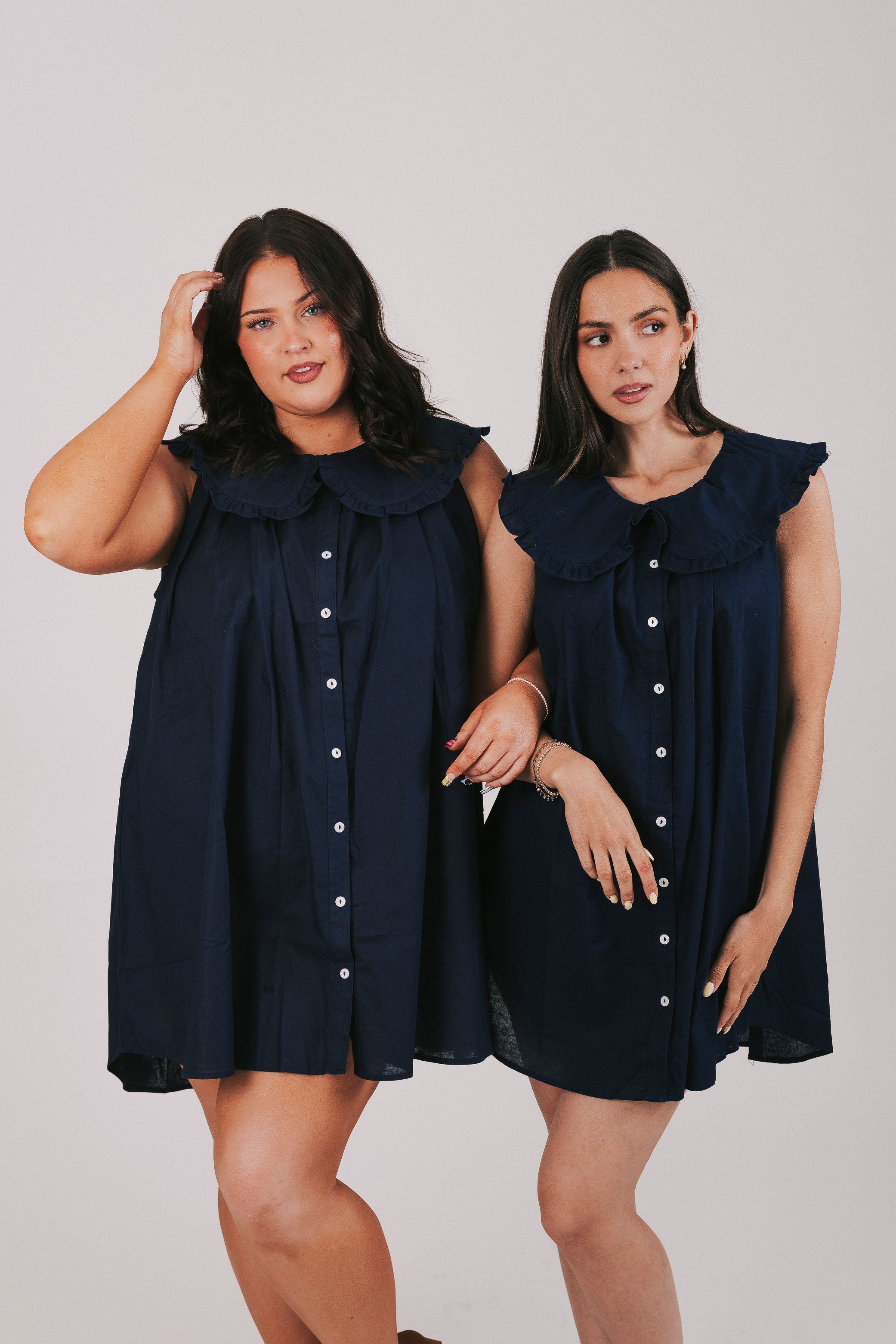 mini collared dress with buttons down the front