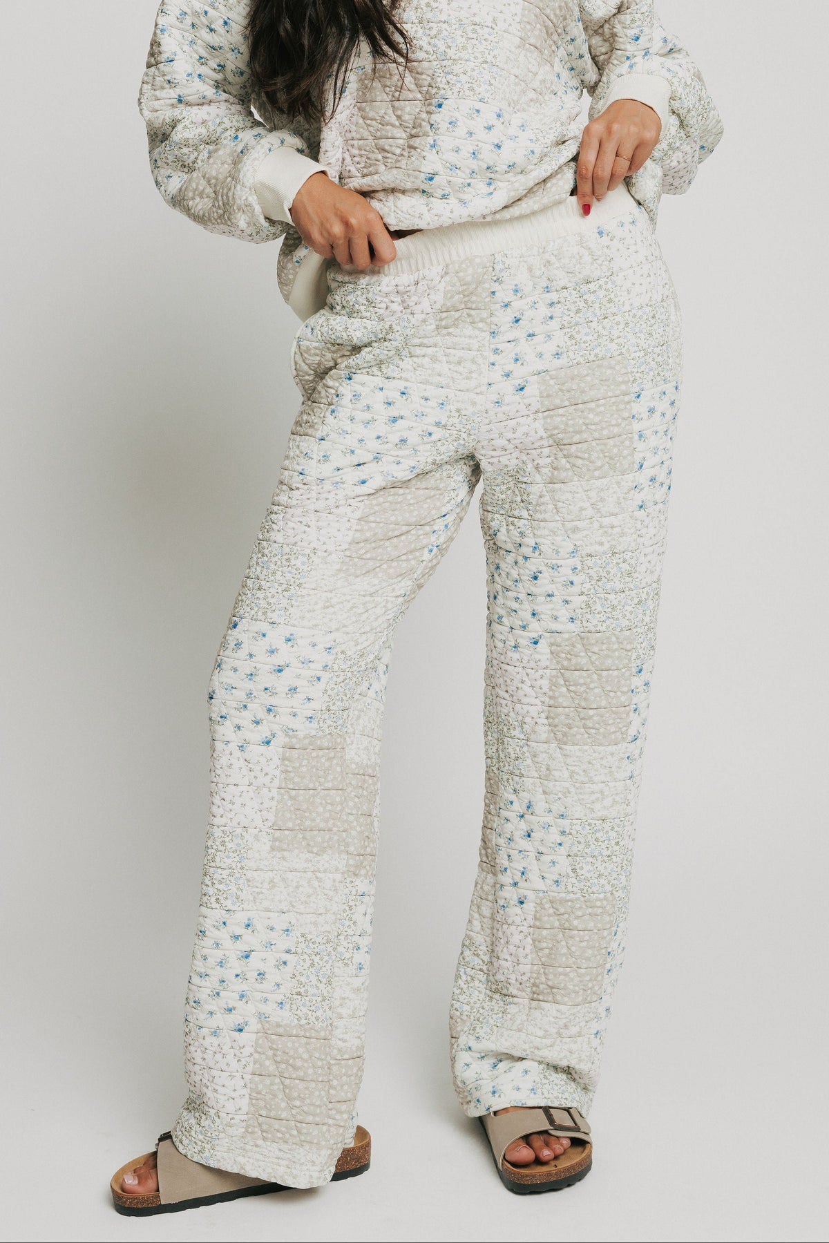 patchwork quilted floral pants