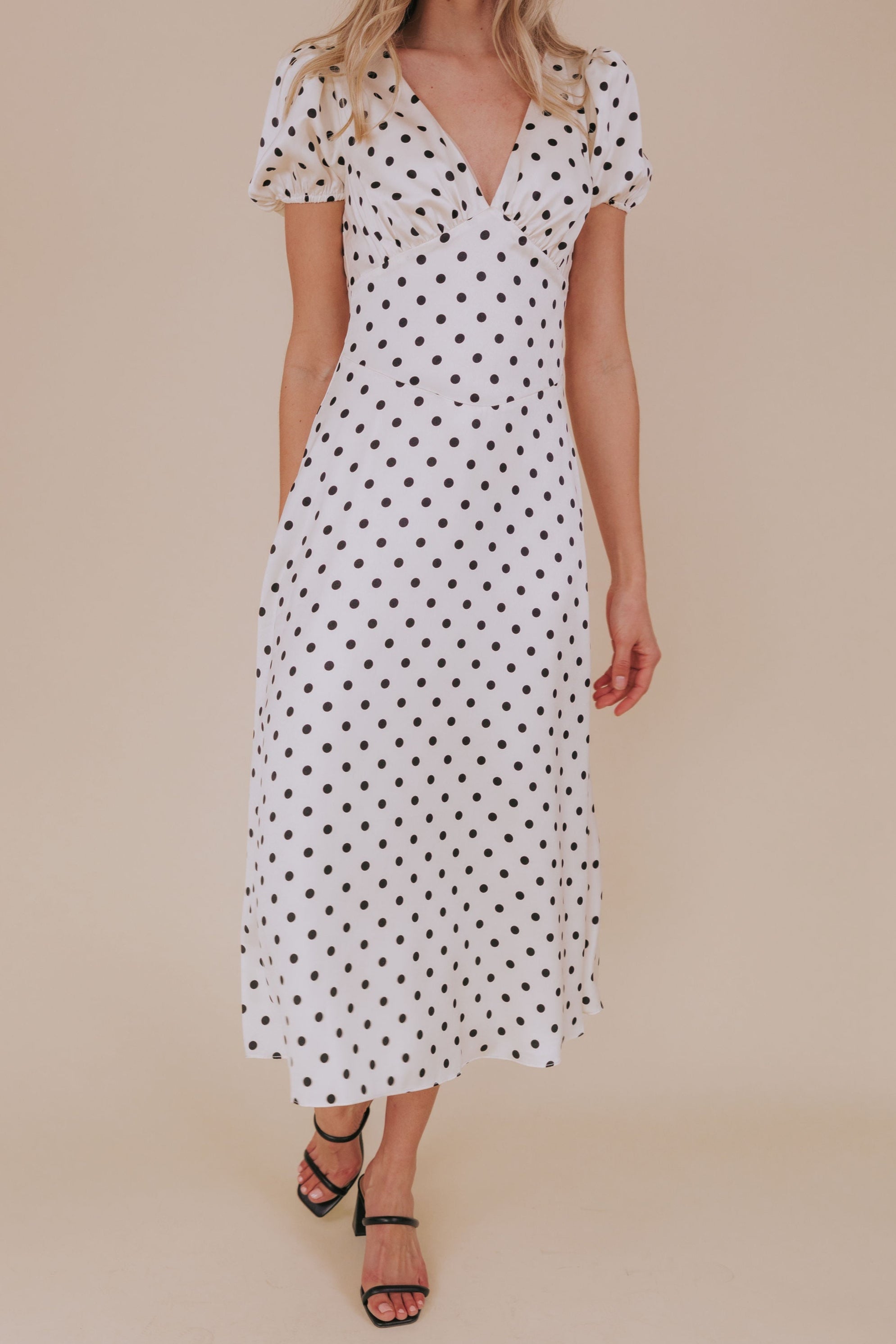 white dress black dots Our Little Secret Dress M / Ivory