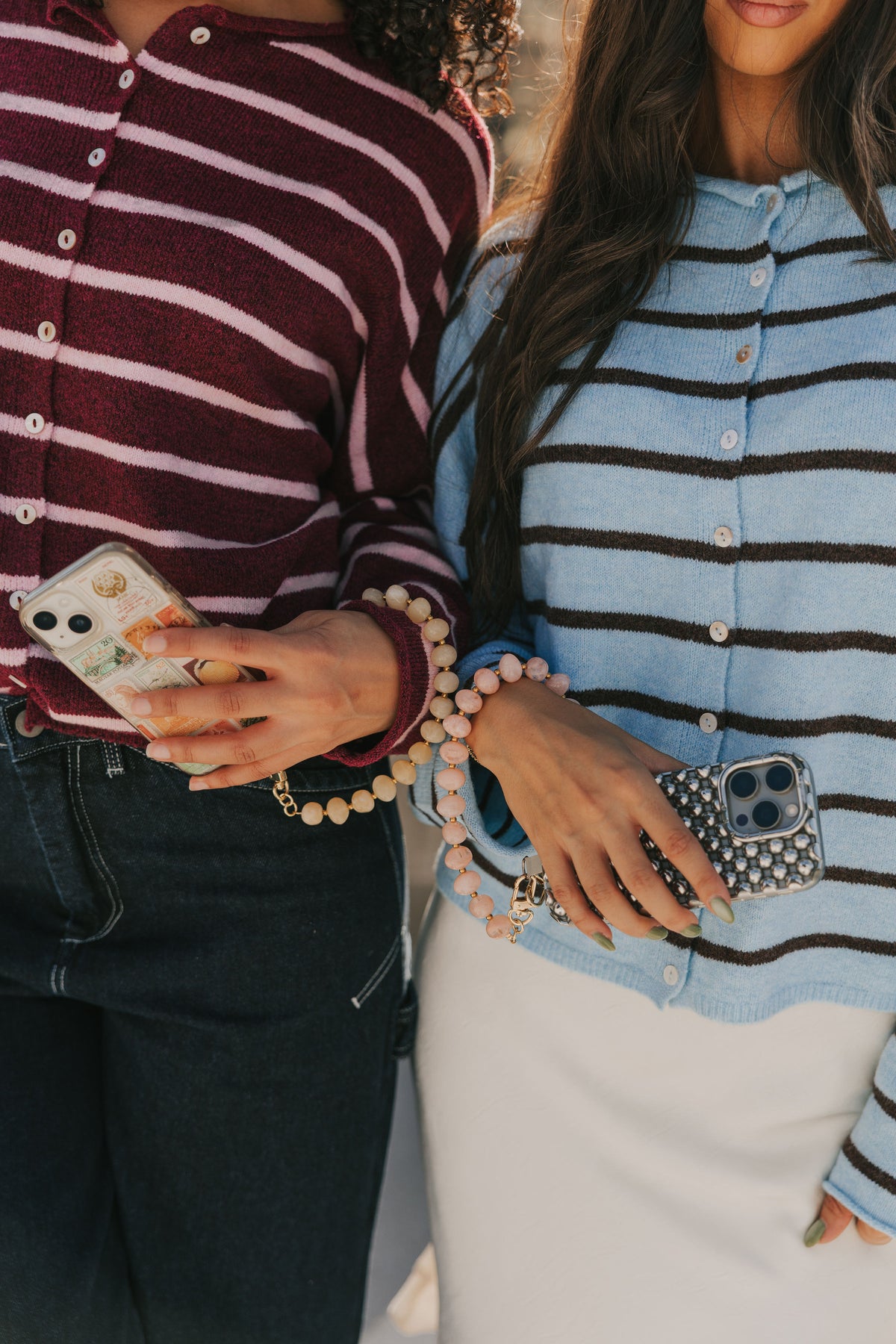 stay connected phone wristlet yellow and pink lifestyle