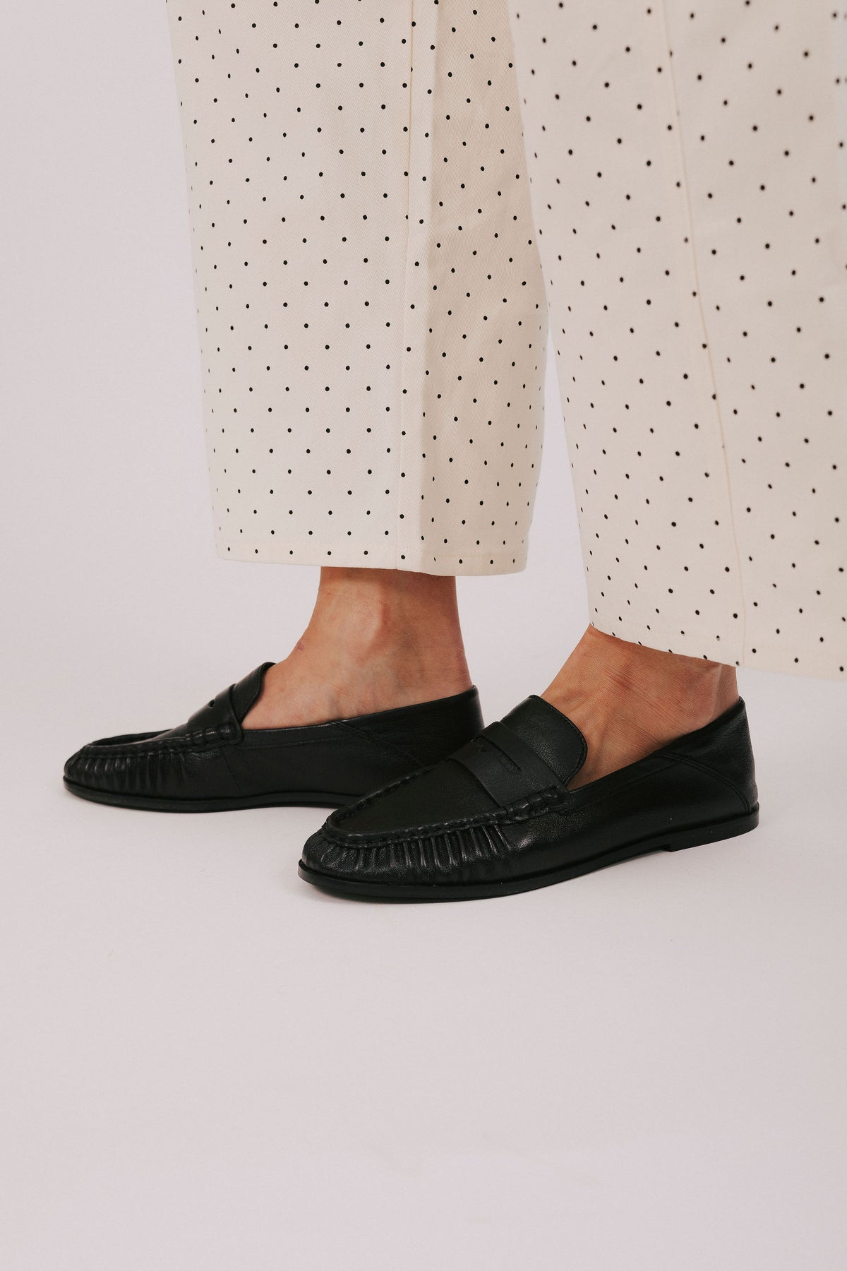 Steve Madden black leather Stewart loafers