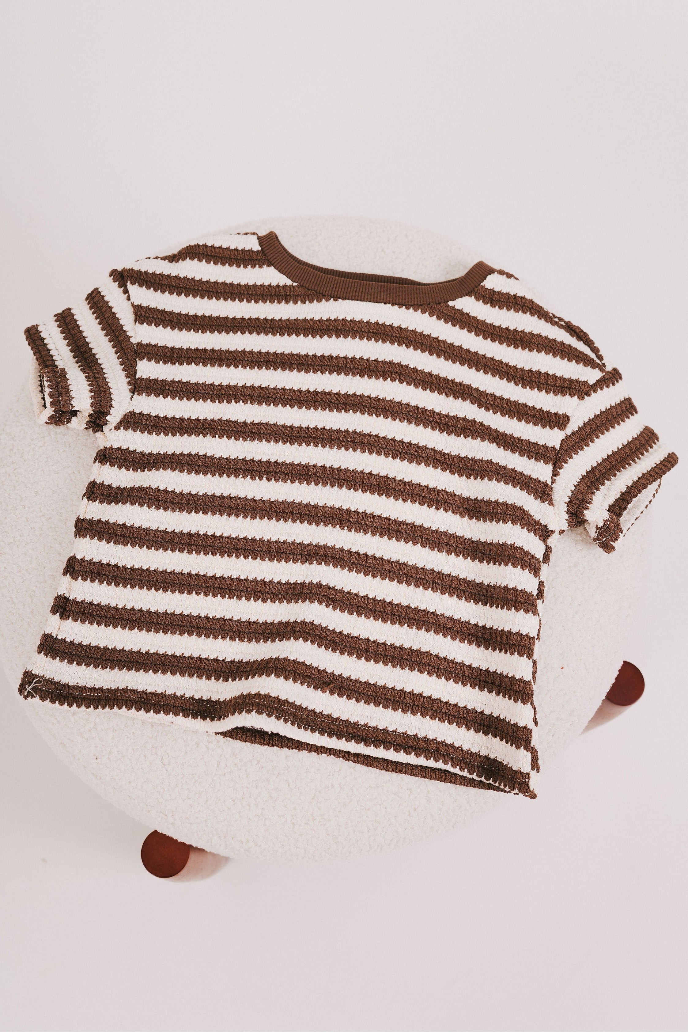 striped baby set brown top