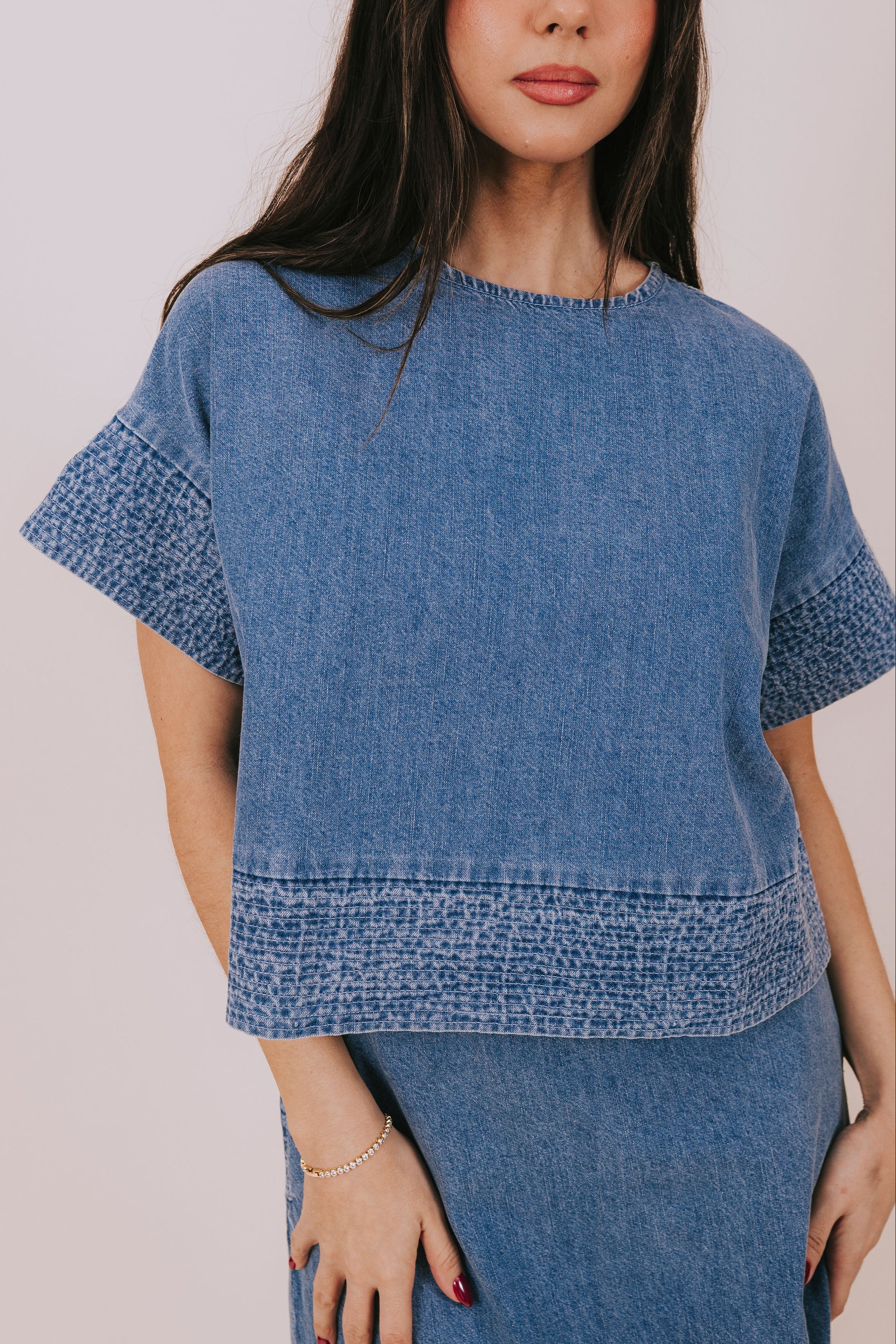 textured denim top detail 2