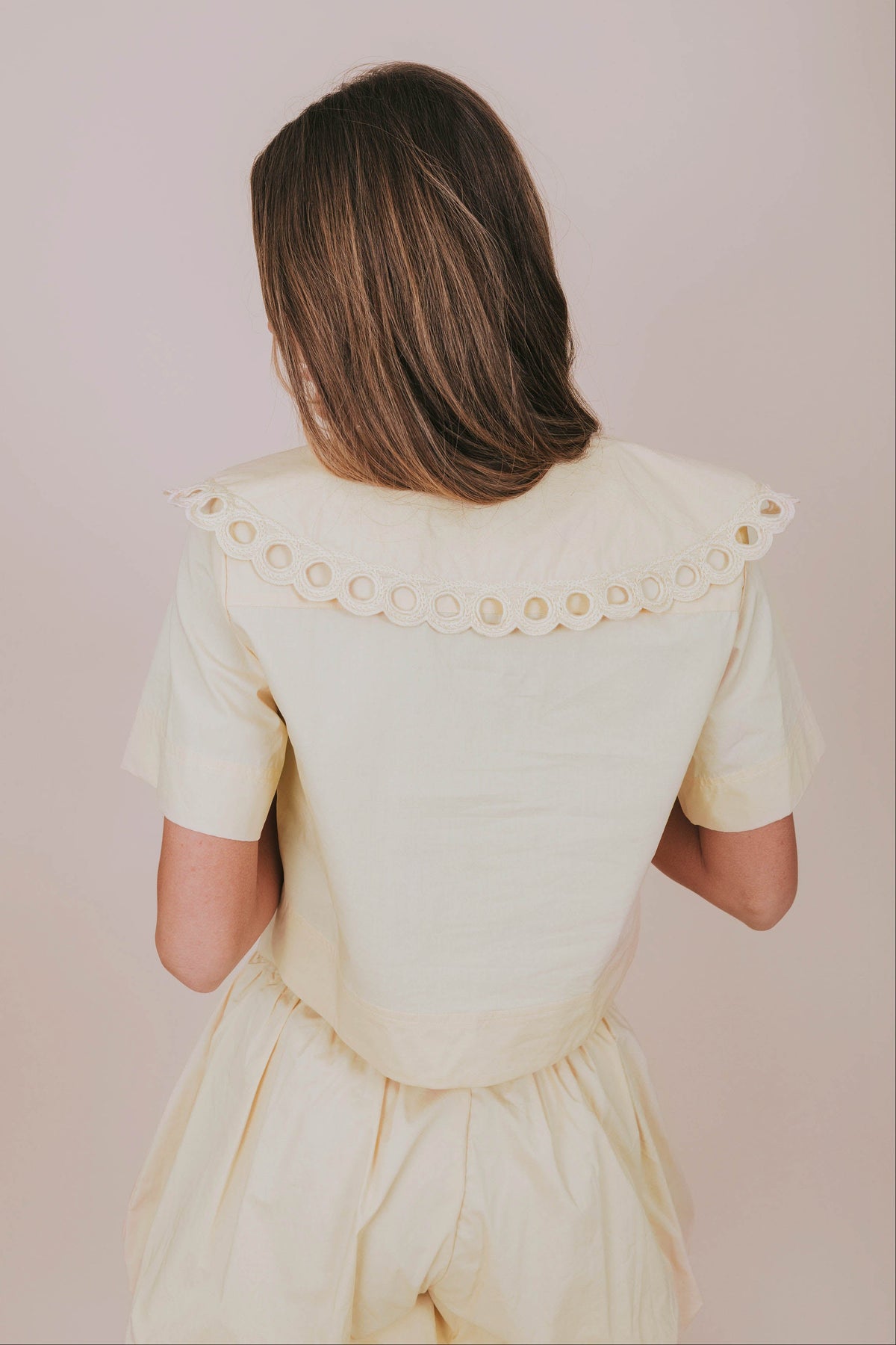 yellow peter pan collar blouse back