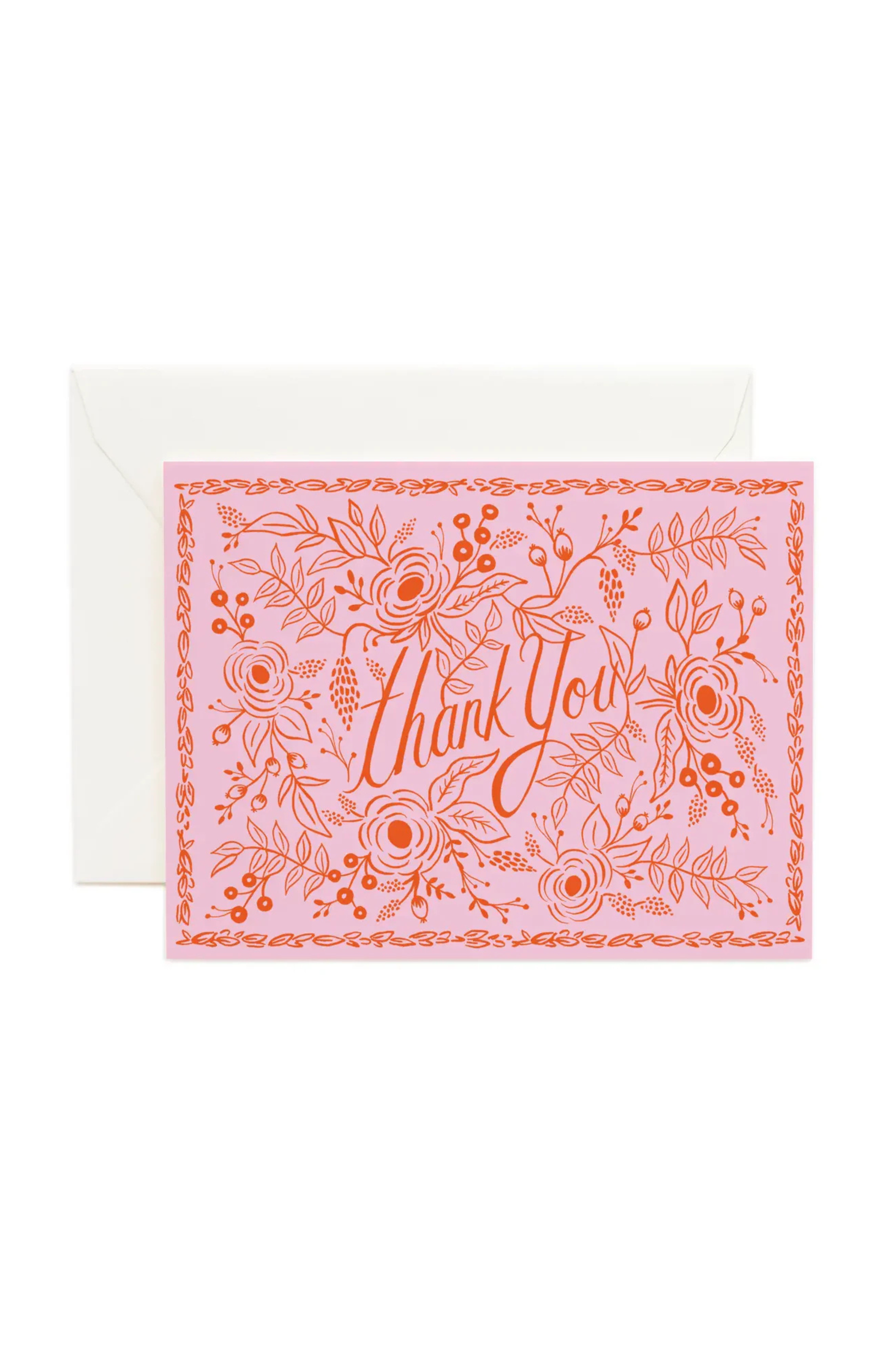 RIFLE PAPER CO - Rosé Thank You Greeting Card