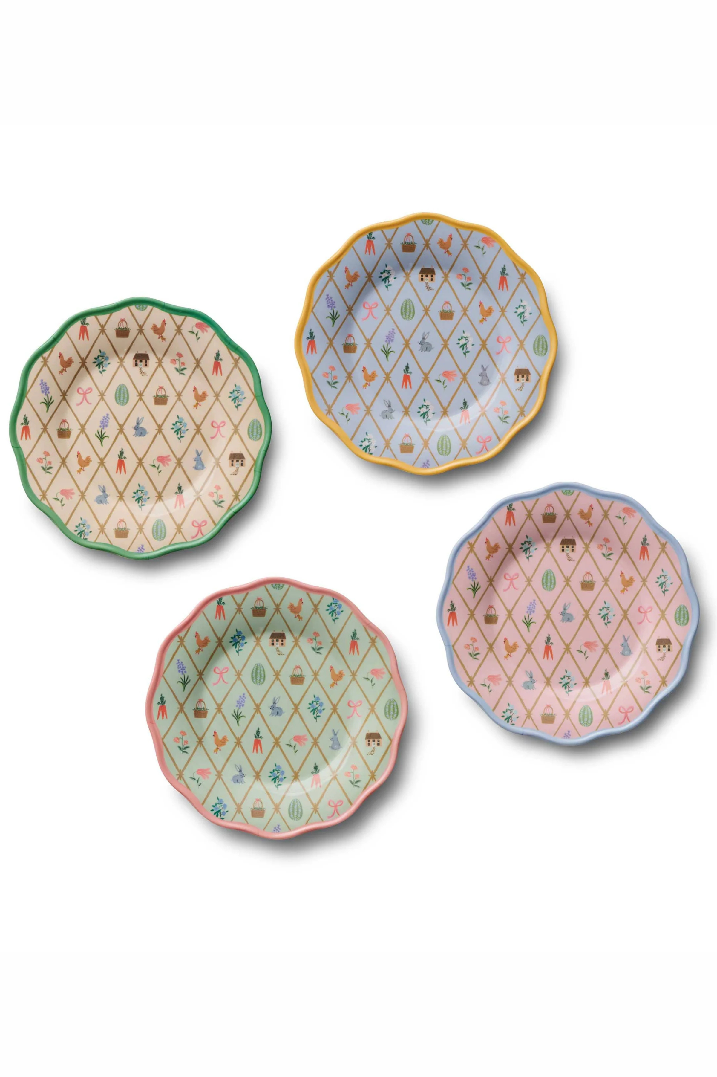 RIFLE PAPER CO - Spring Farm Melamine Assorted Dessert Plates