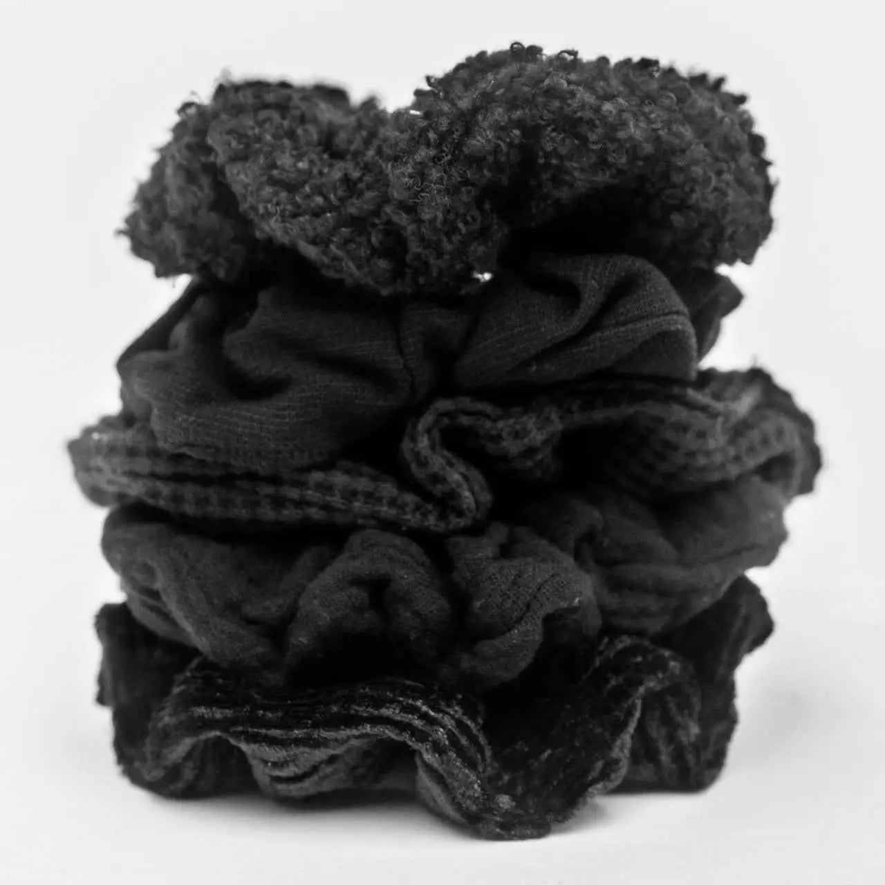 KITSCH - Assorted Textured Scrunchies 5pc