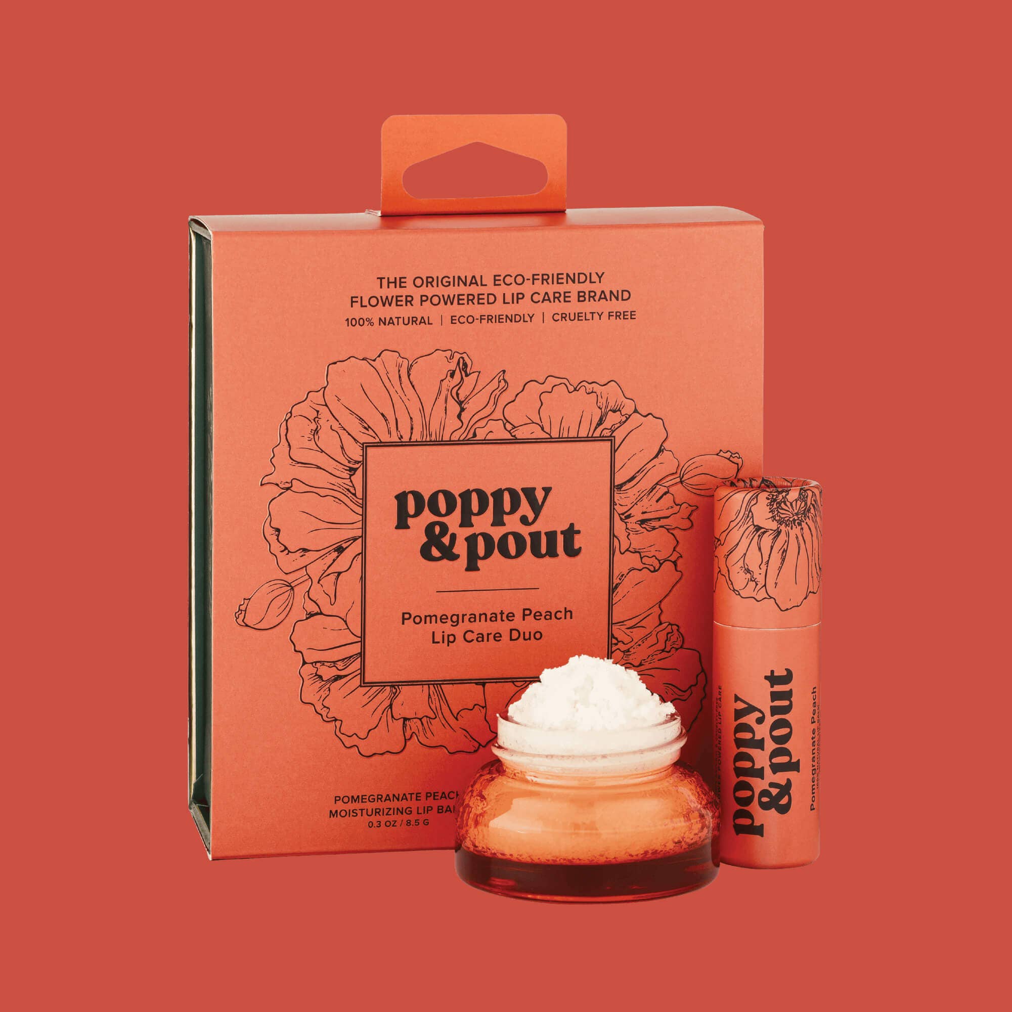 POPPY & POUT - Lip Care Duo - Pomegranate Peach