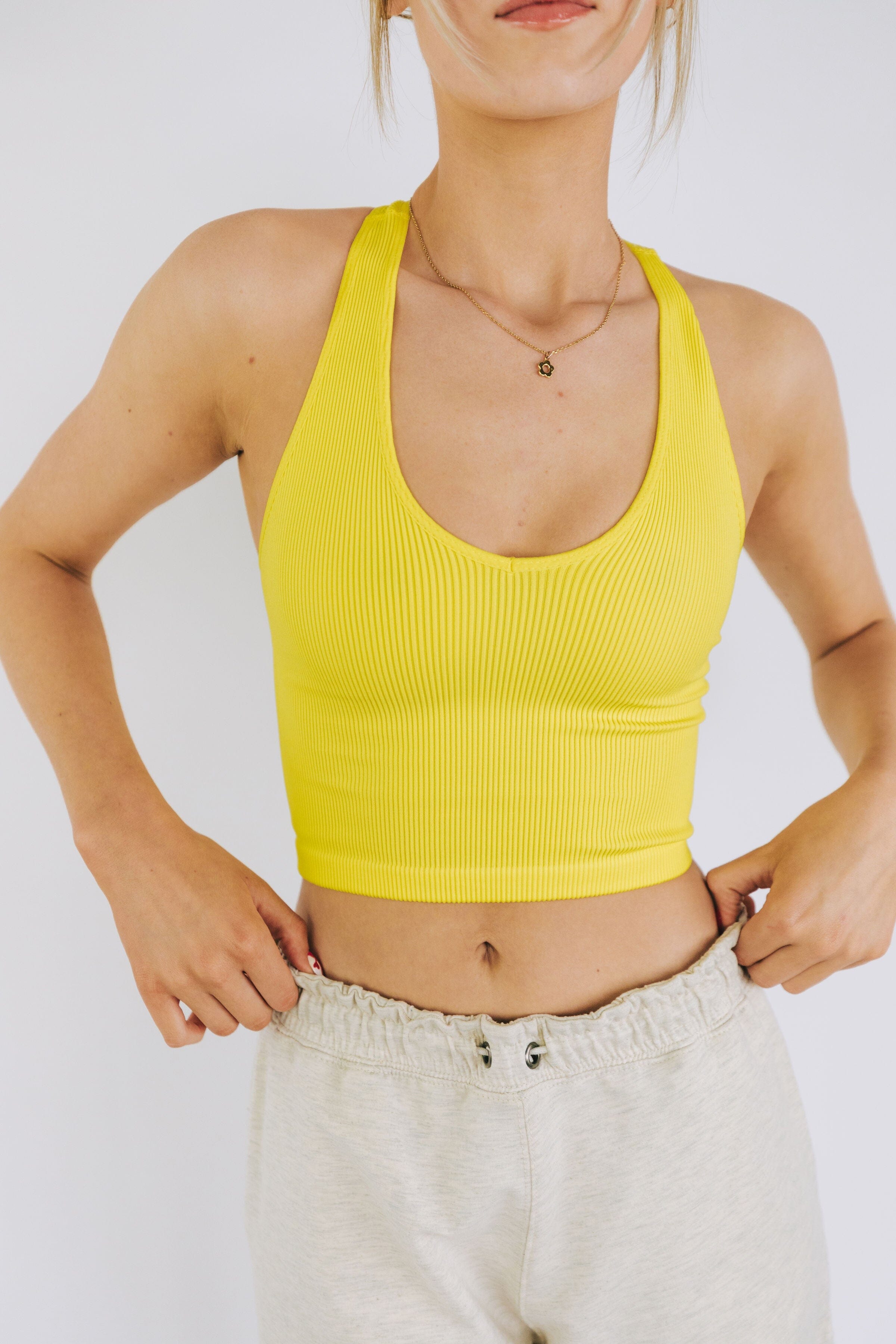 FREE PEOPLE - Free Throw Long Crop - 3 Colors! by Free People in Lemon Verbena