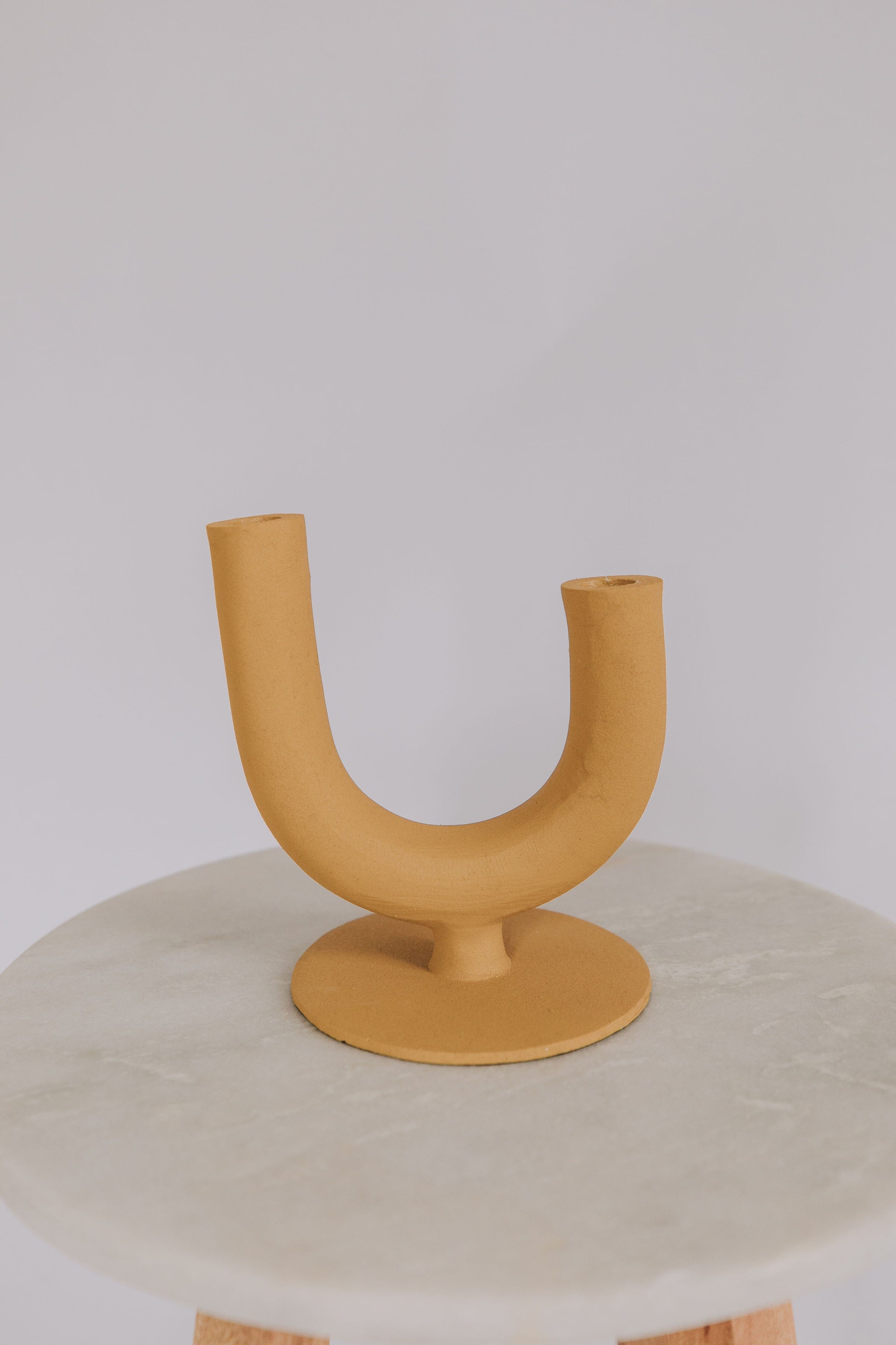Textured Metal Double Candle Holder