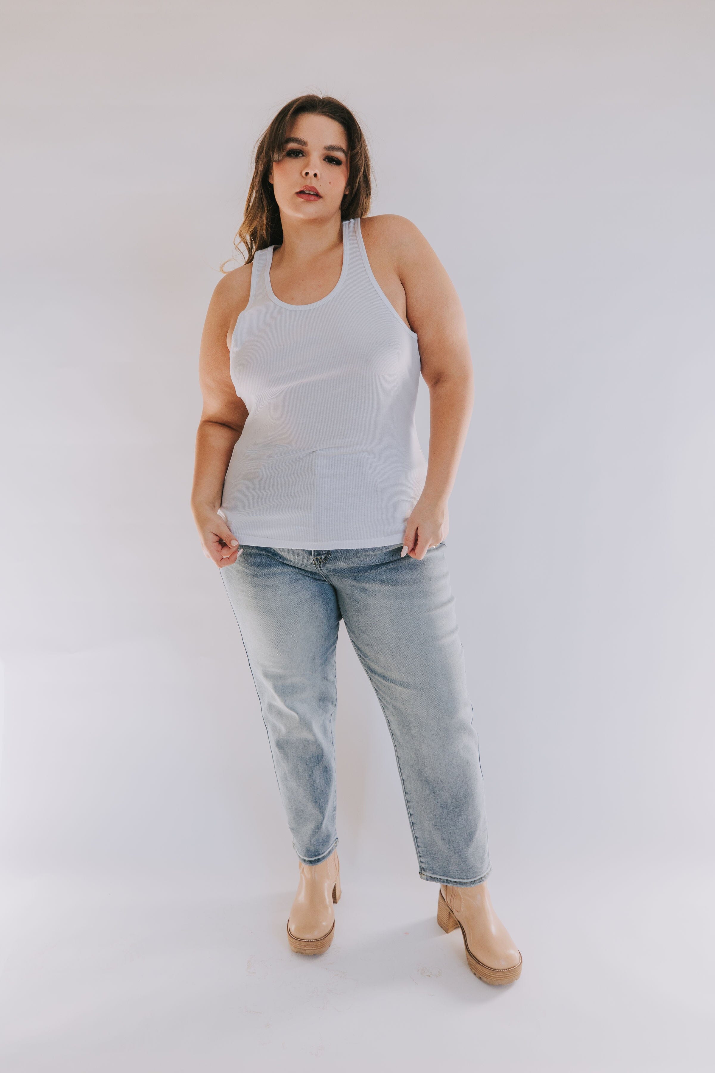 PLUS SIZE - Backing Down Tank Top - 3 Colors!