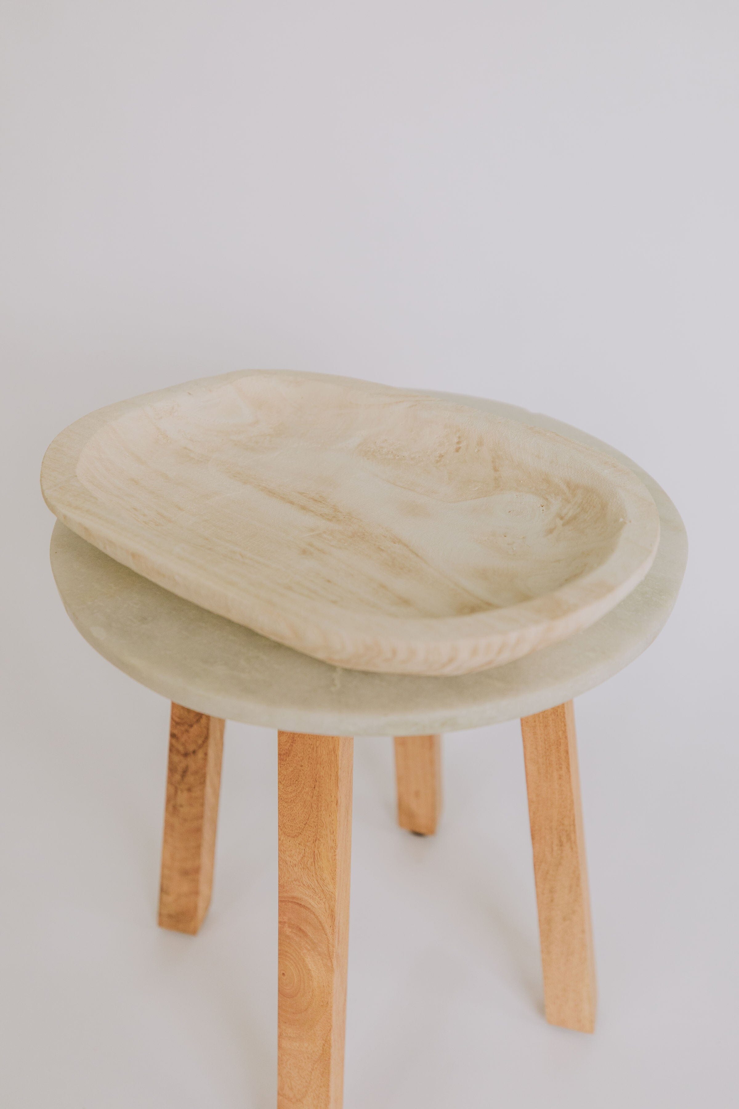 Hand-Carved Paulownia Wood Bowl