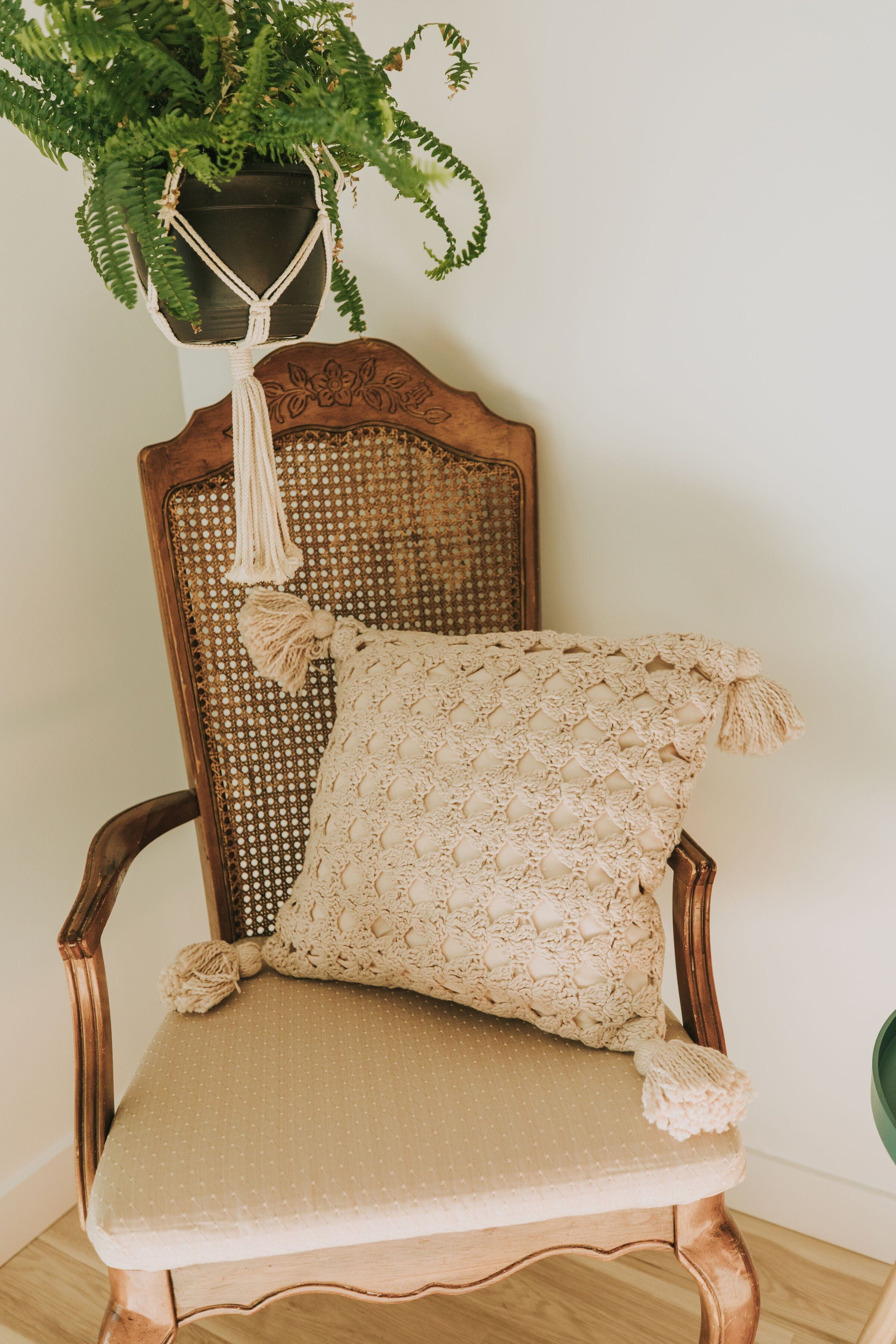 Crocheted Pillow w/ Tassels