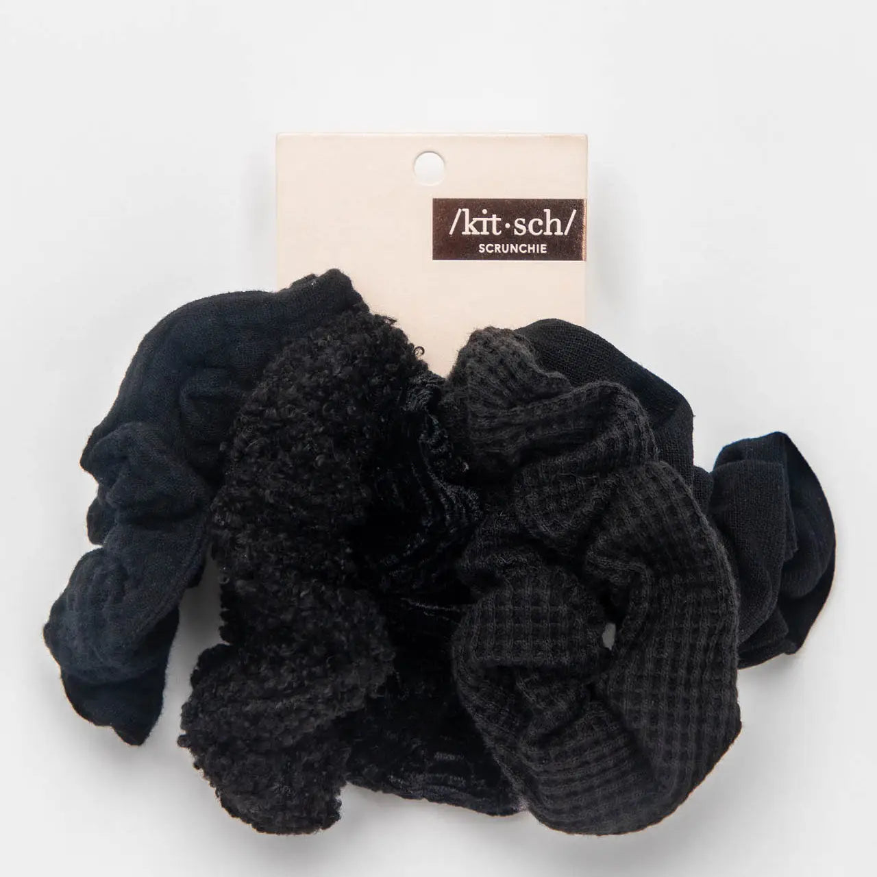 KITSCH - Assorted Textured Scrunchies 5pc