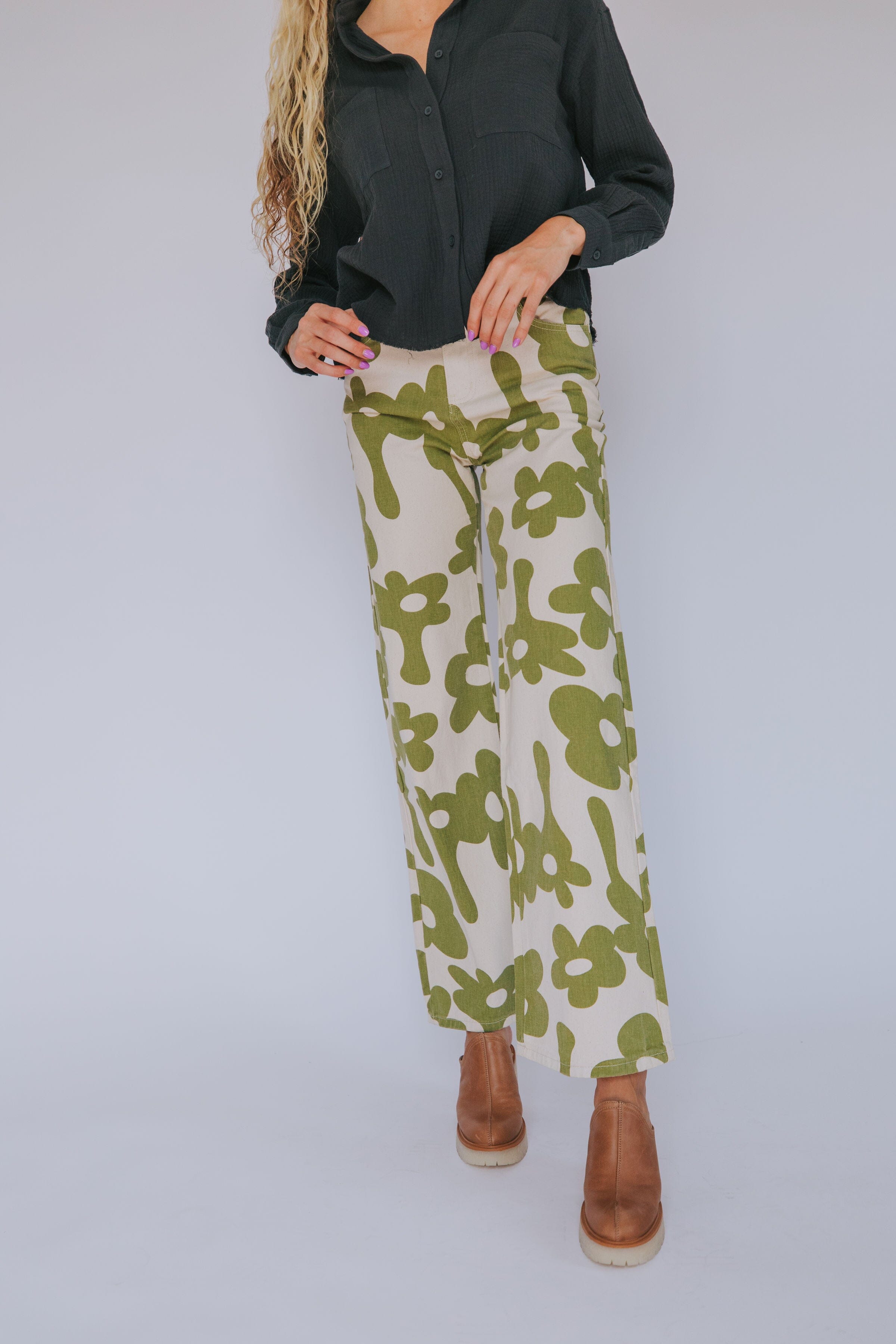 Far Apart Flower Pants - 2 Colors! XS