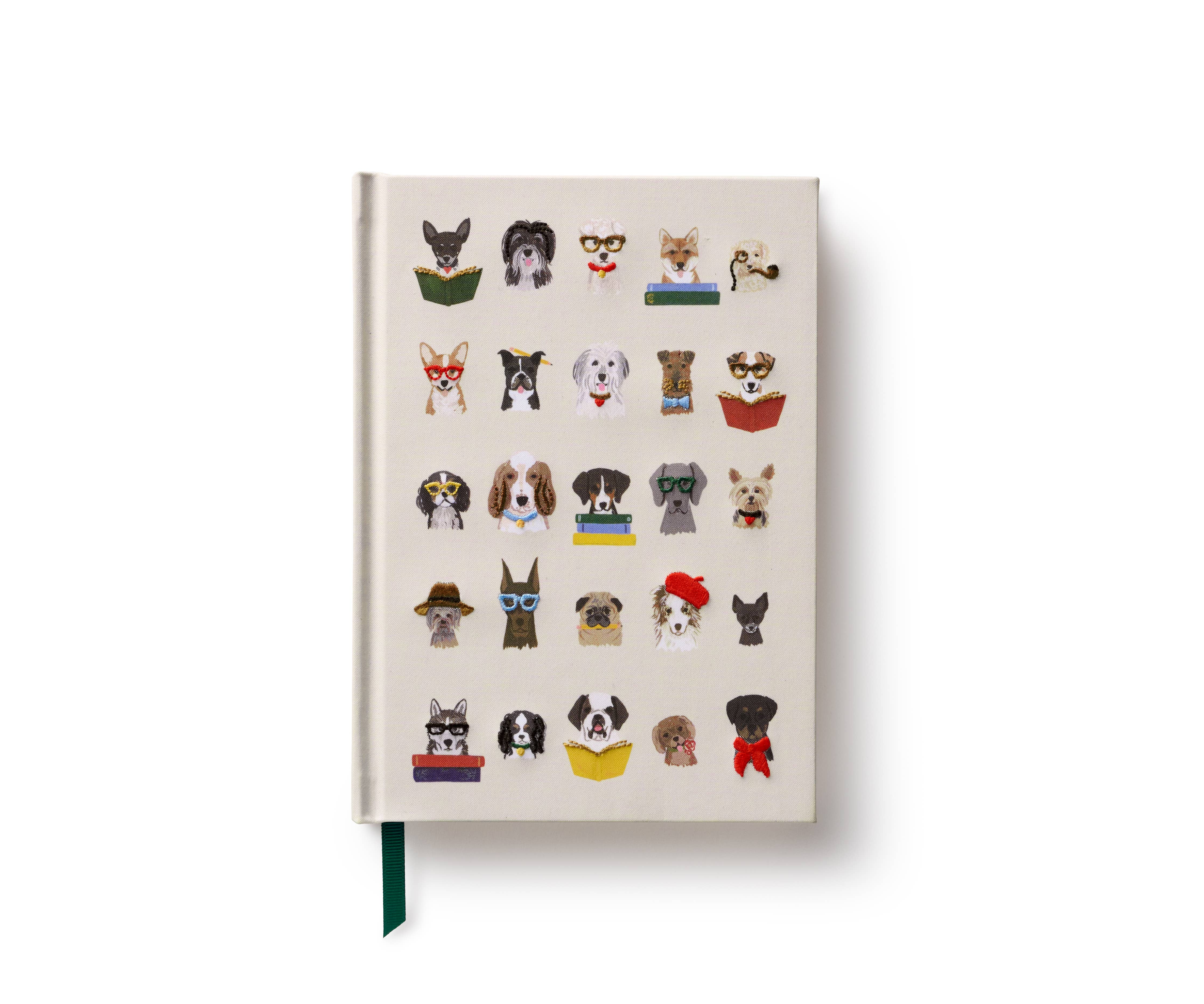 RIFLE PAPER CO - Studious Dogs Embroidered Journal