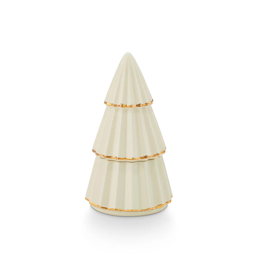 Cozy Cashmere Gilded Tree Ceramic Candle