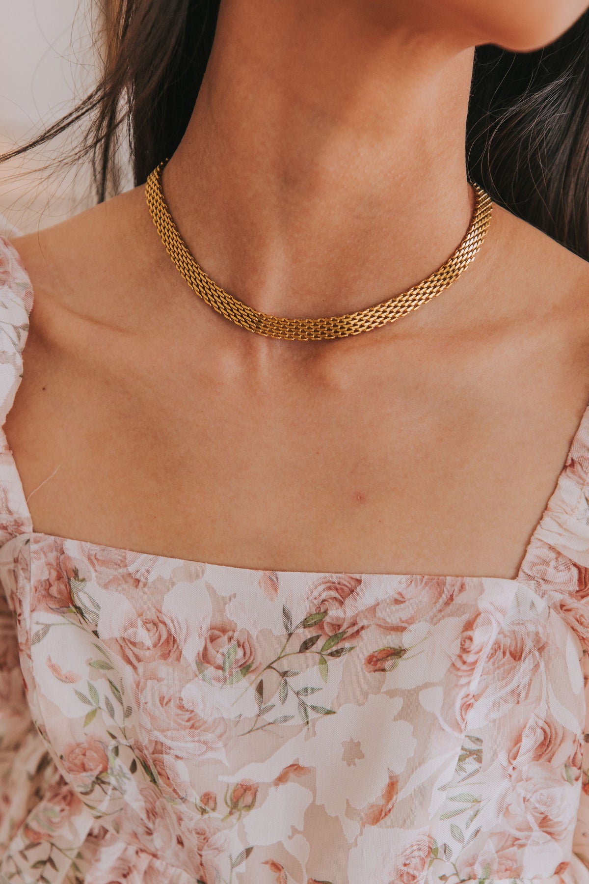 18k gold chain adjustable necklace model 2