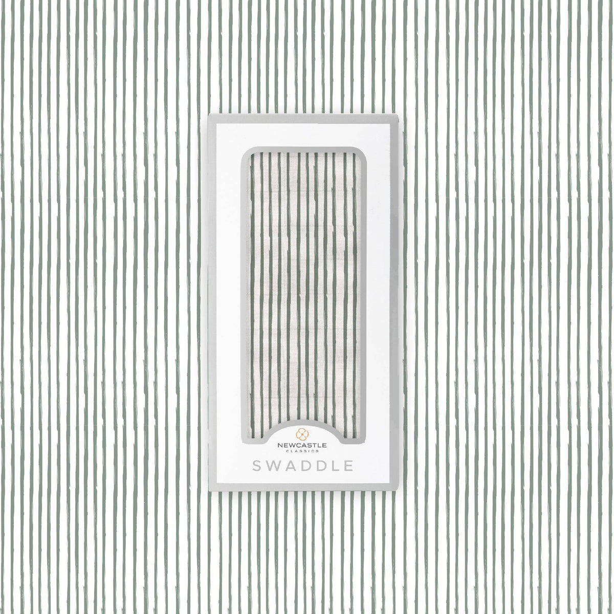 Sage Green Stripe Bamboo Swaddle 
