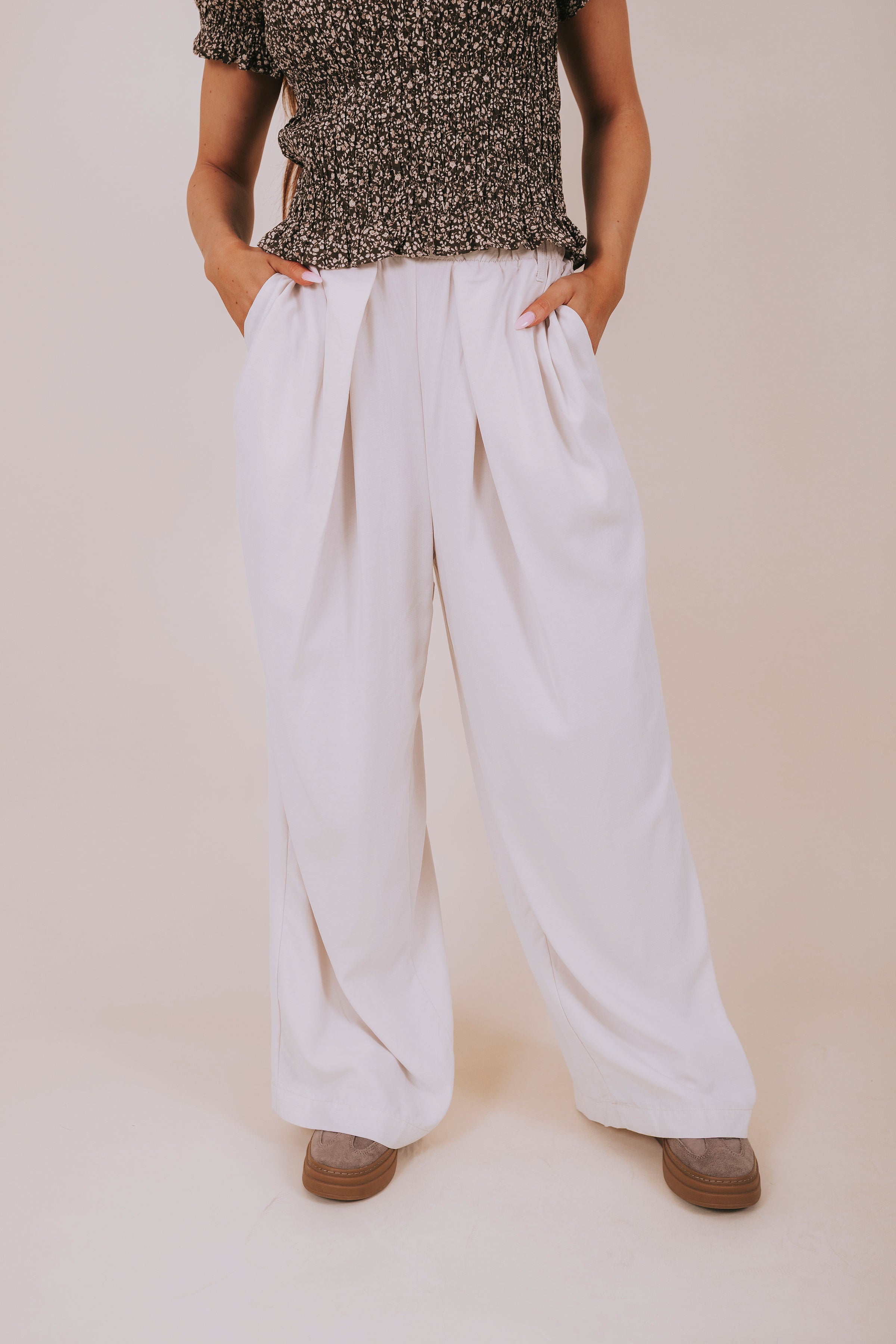 FREE PEOPLE - Nothing To Say Linen Pleated Trouser front