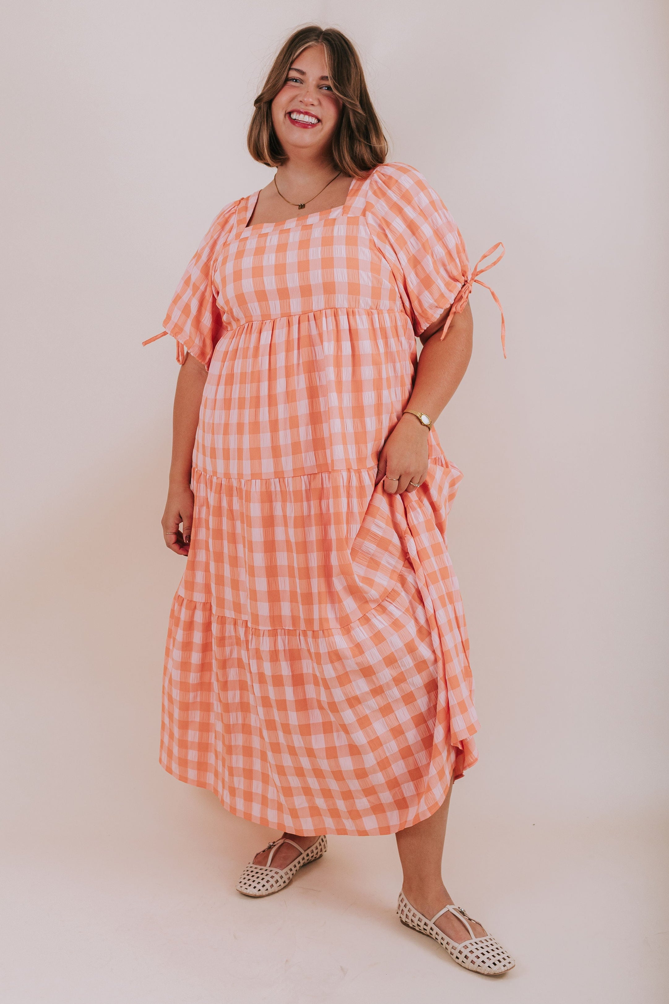 PLUS SIZE - Country Peach Dress
