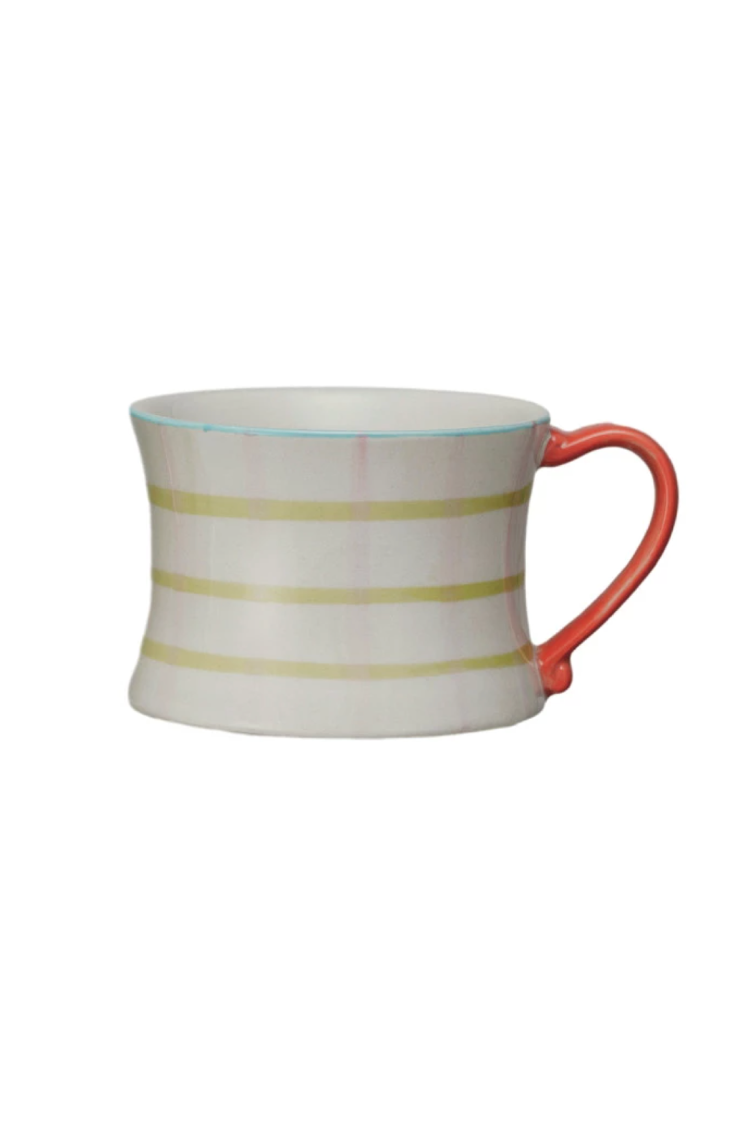 8 oz. Hand-Painted Stoneware Mug w/ Pattern, 4 Styles
