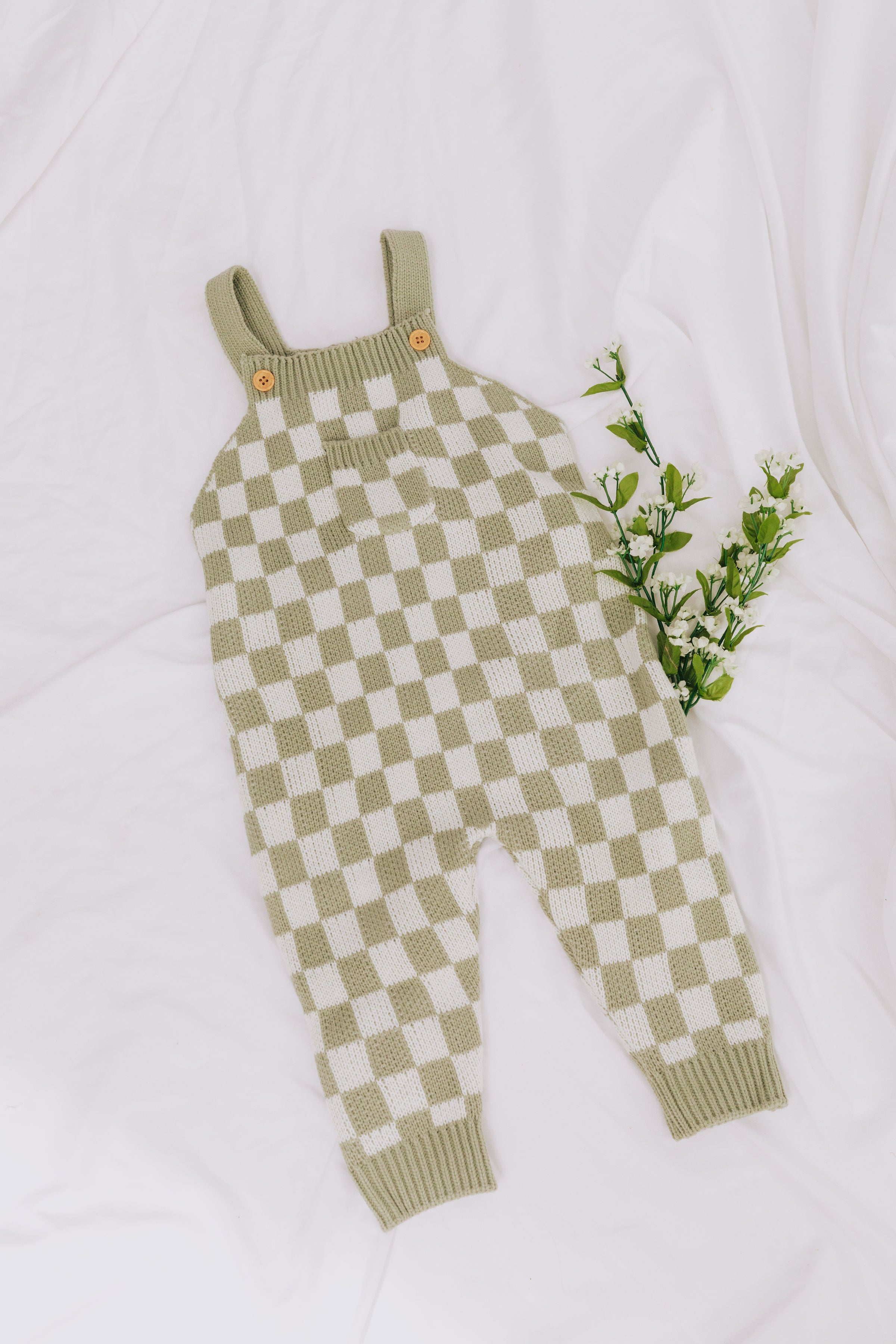 Checkmate Baby Knit Overalls