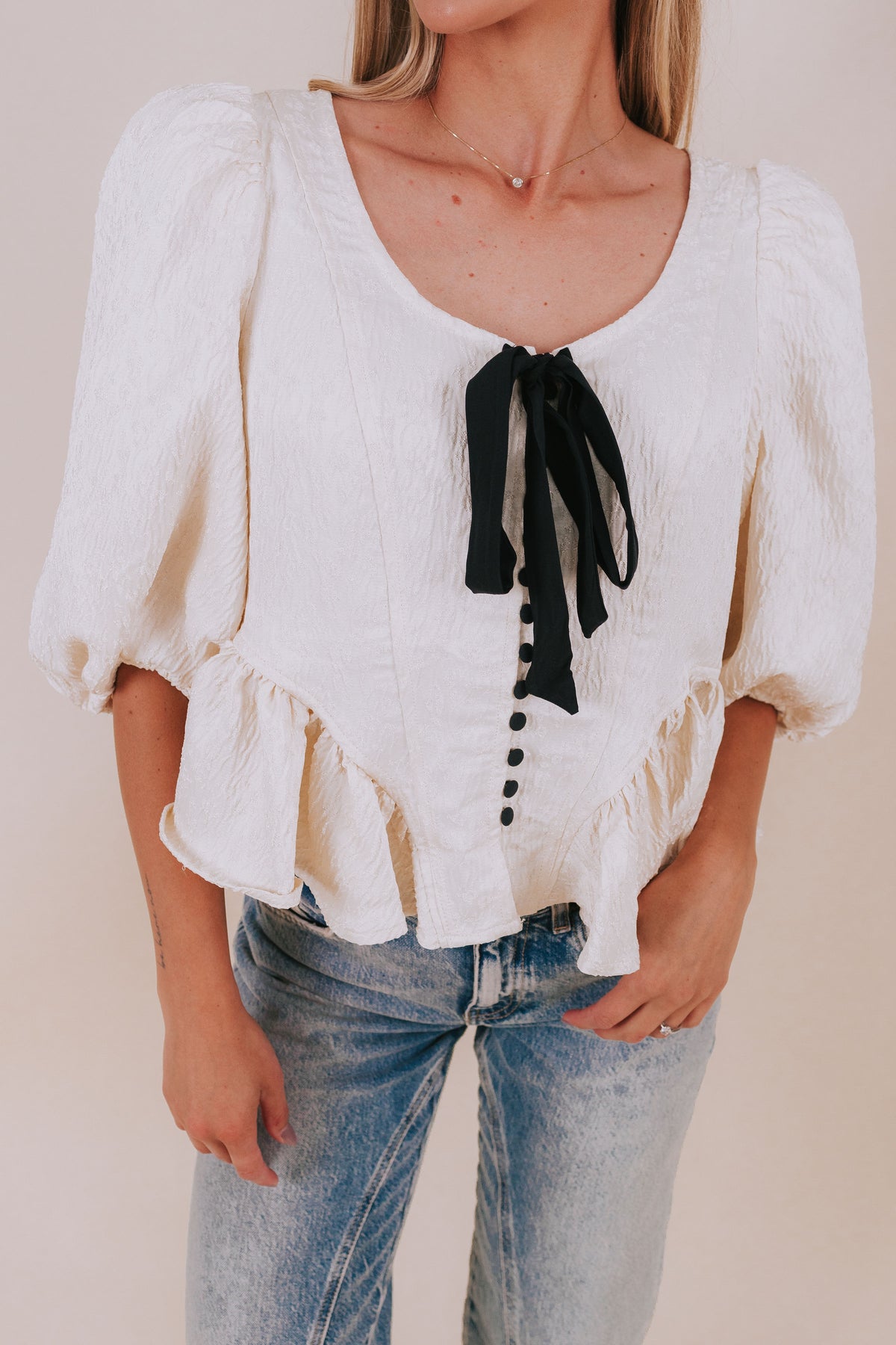 Free people Chaney bow FREE PEOPLE - Pamela Bow Top main image 2