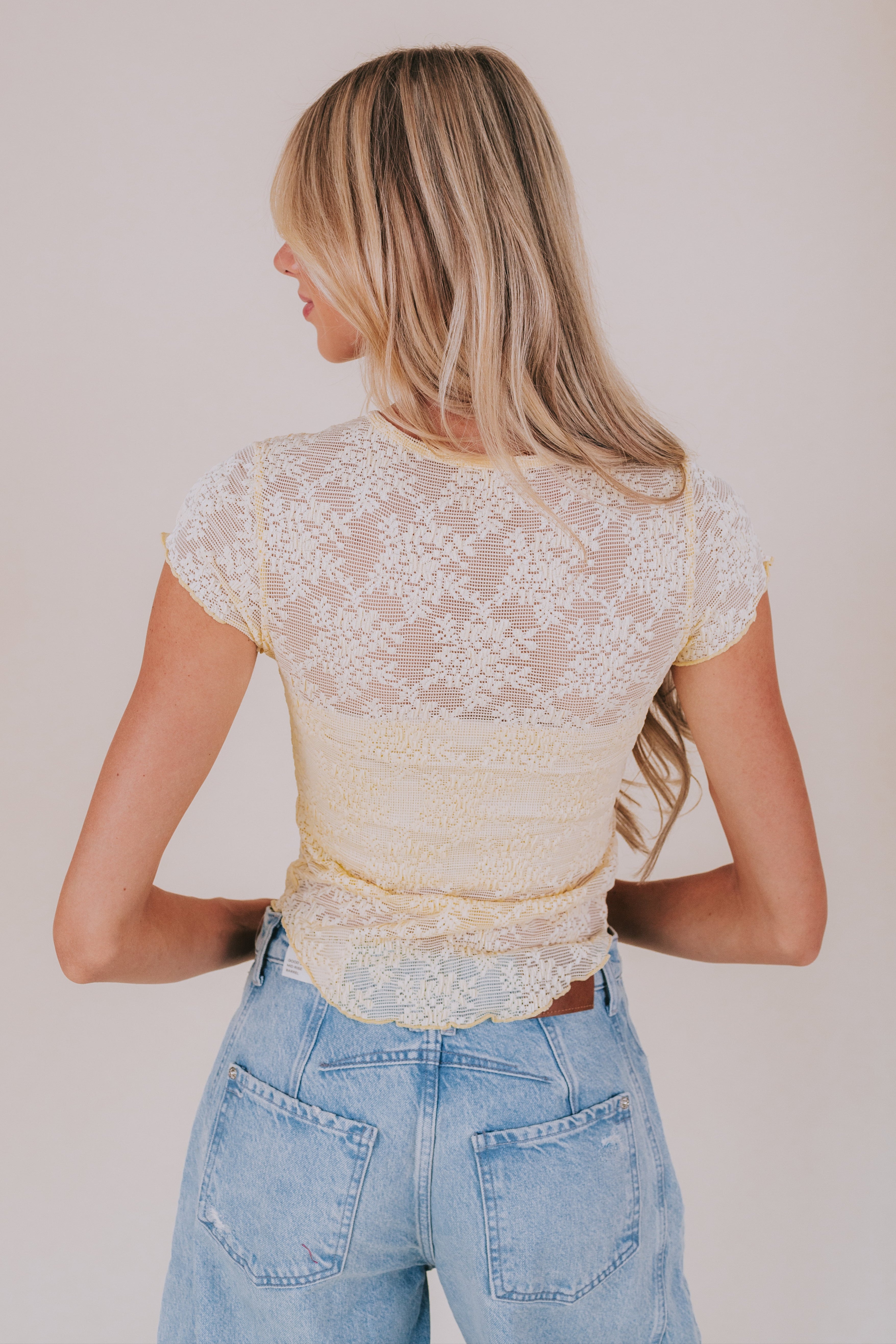 FREE PEOPLE - Ready To Go Lace Tee