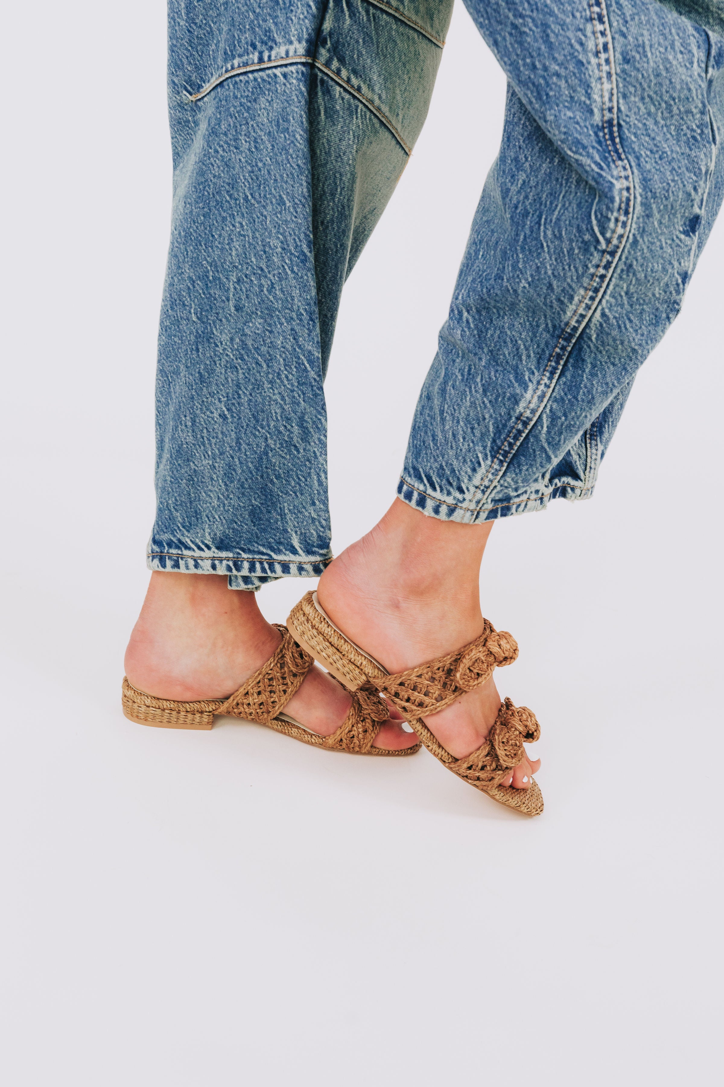 Esther Raffia Bow Sandals