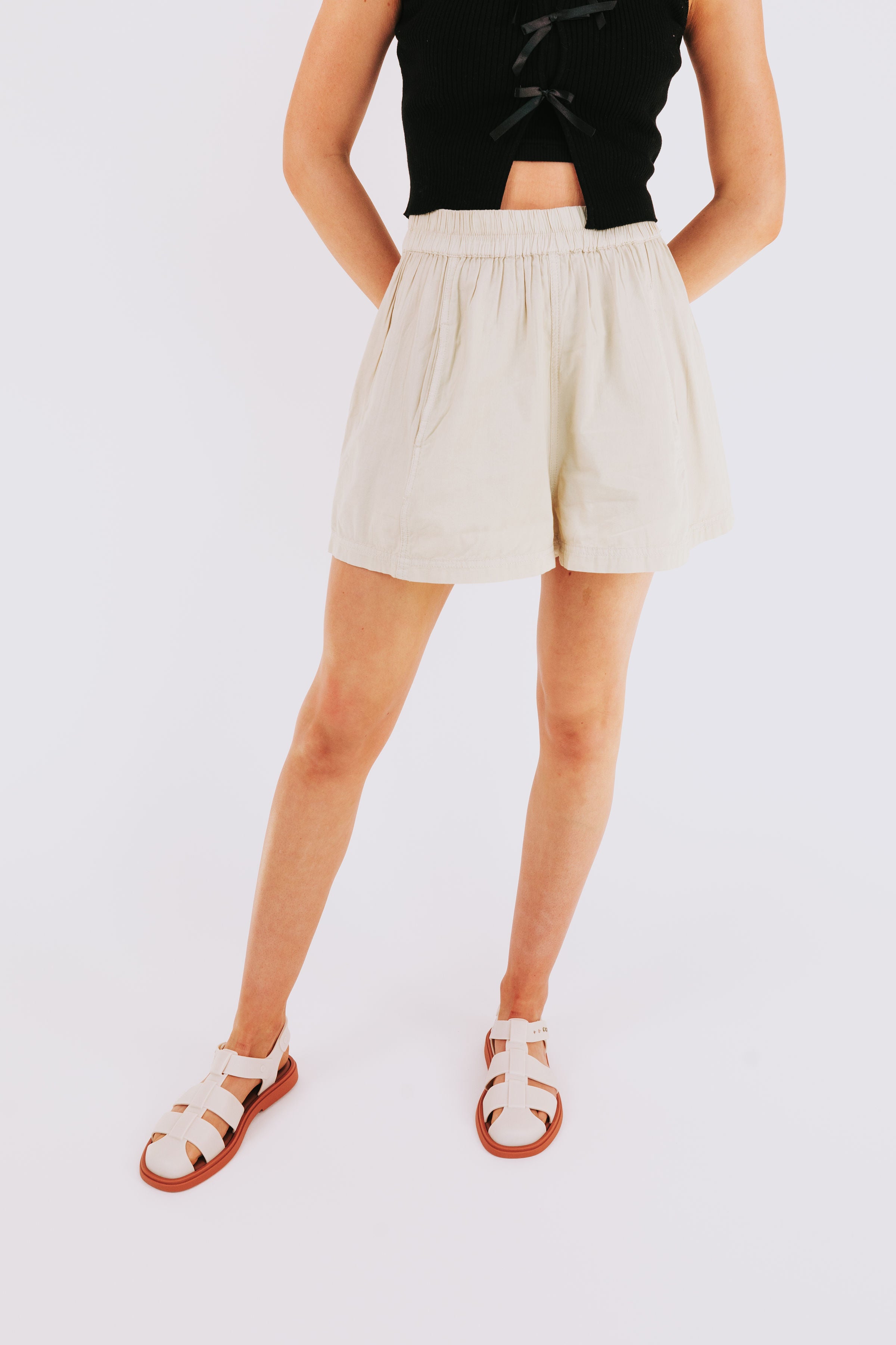 FREE PEOPLE - Get Free Poplin Pull On Shorts