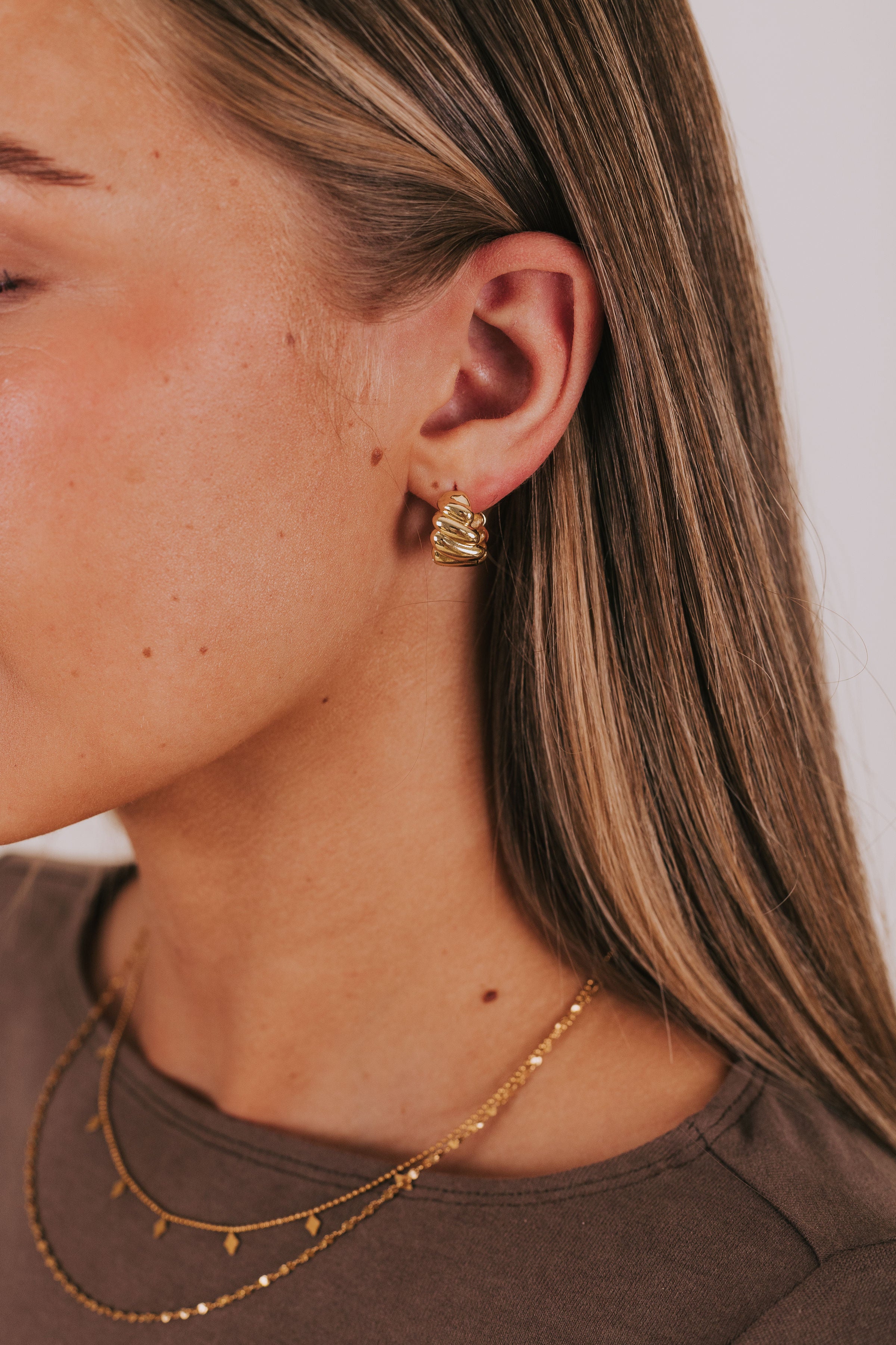 Leaning In Earrings - 18K Gold Plated